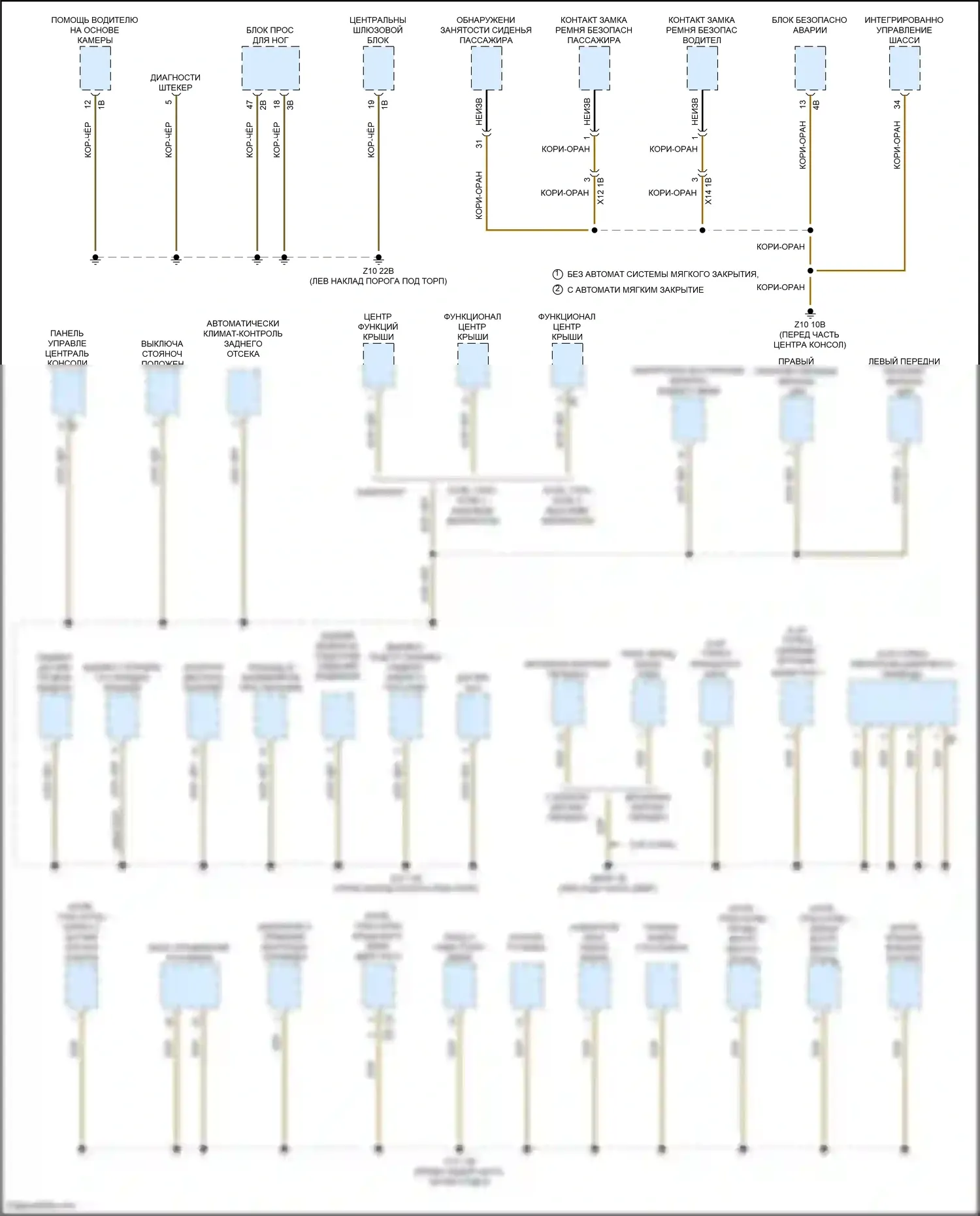 M6 BMW F06/F13/F12 рестайлинг (2015-2018): Электросхема разводки массы (4 из 6) 