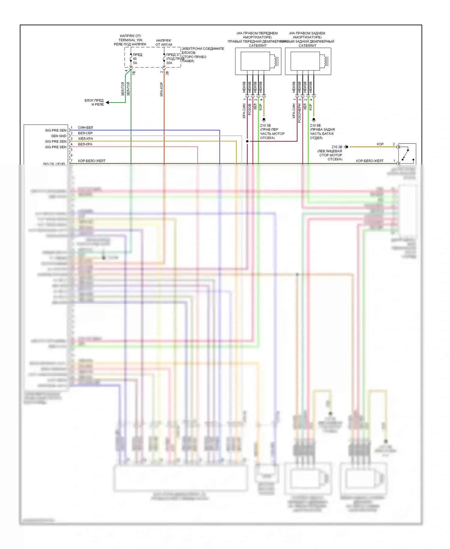 M6 BMW F06/F13/F12 (2012-2015): Электросхема подвески динамического привода 