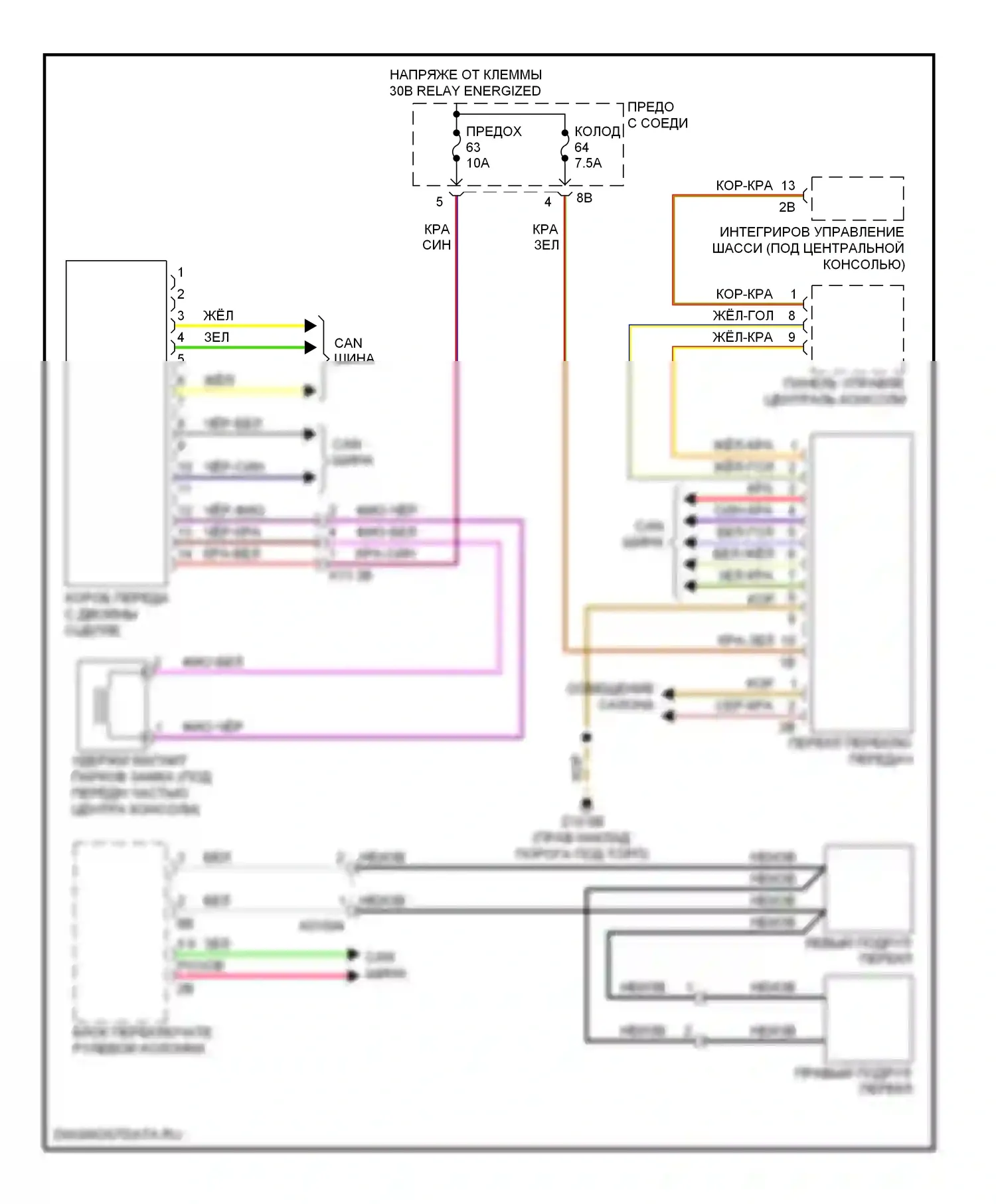 M6 BMW F06/F13/F12 (2012-2015): Электросхема автоматической коробки передач 