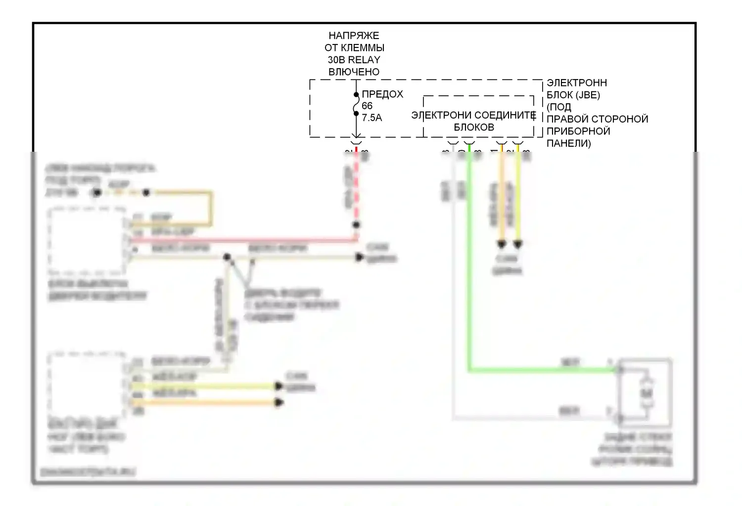 M6 BMW F06/F13/F12 (2012-2015): Роликовая солнцезащитная шторка электросхема 