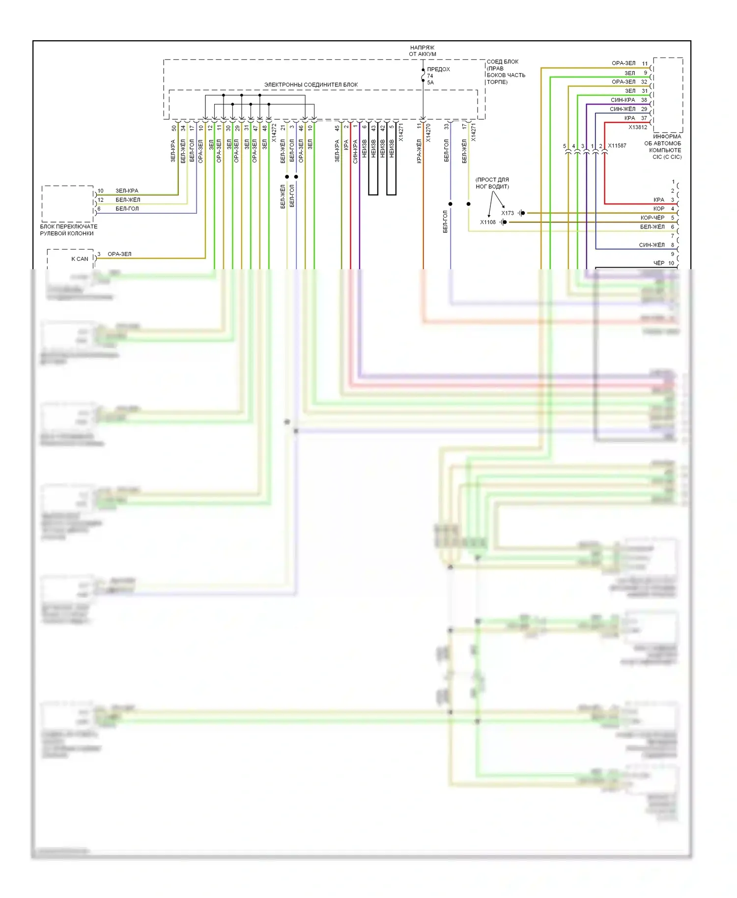 X1 BMW E84 рестайлинг (2012-2015): Can шина электросхема (1 из 2) 