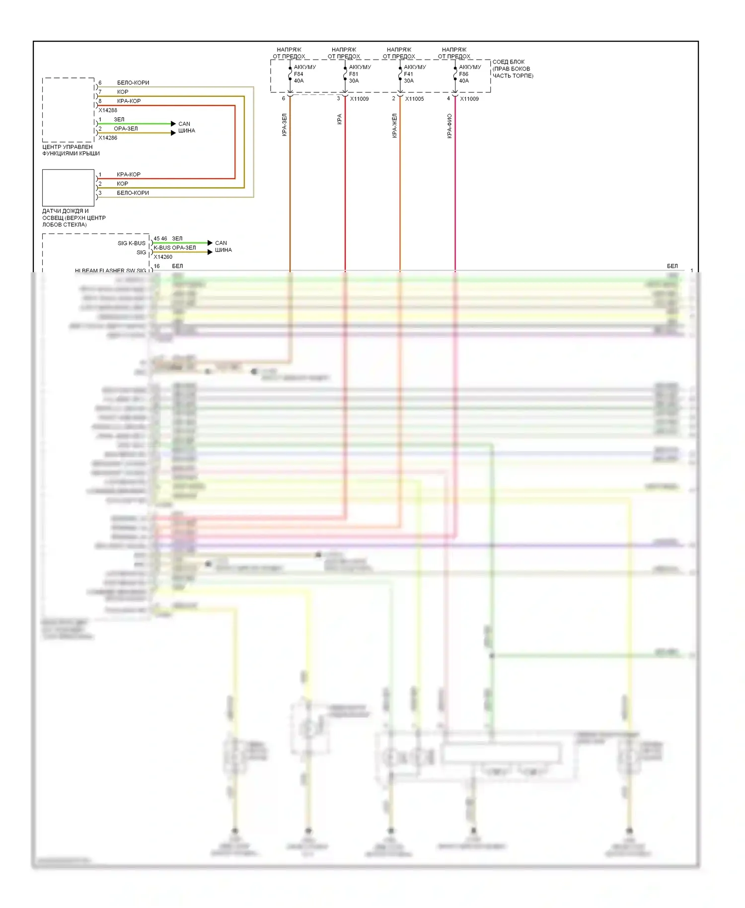 X1 BMW E84 рестайлинг (2012-2015): Электросхема адаптивного переднего освещения (1 из 2) 