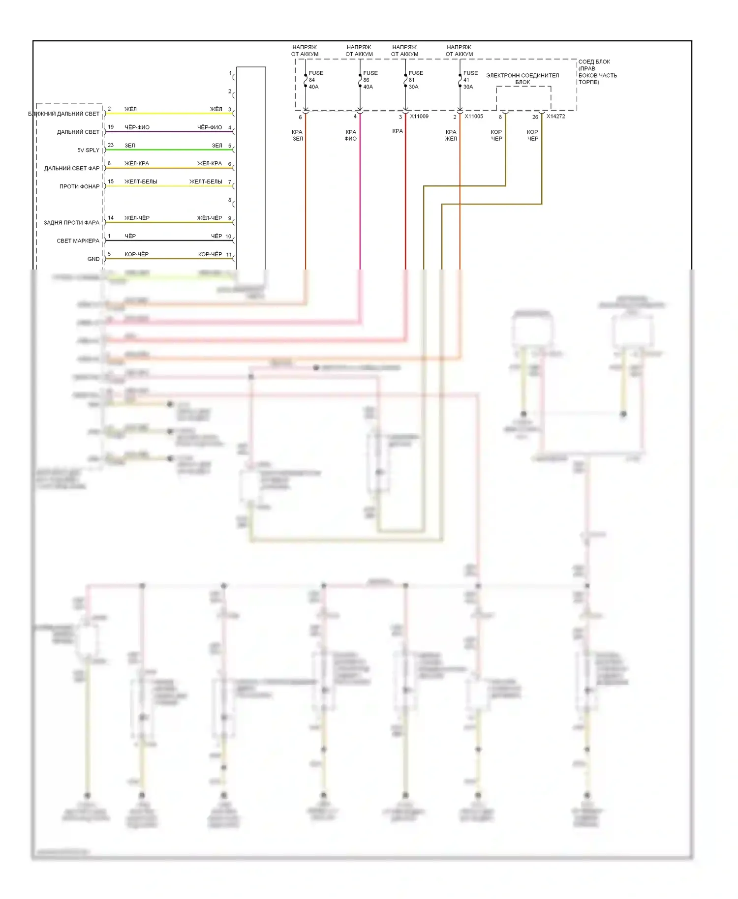 X1 BMW E84 рестайлинг (2012-2015): Электросхема подсветки приборной панели 