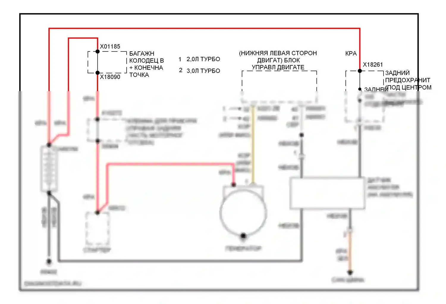 X1 BMW E84 рестайлинг (2012-2015): Электросхема генератора 