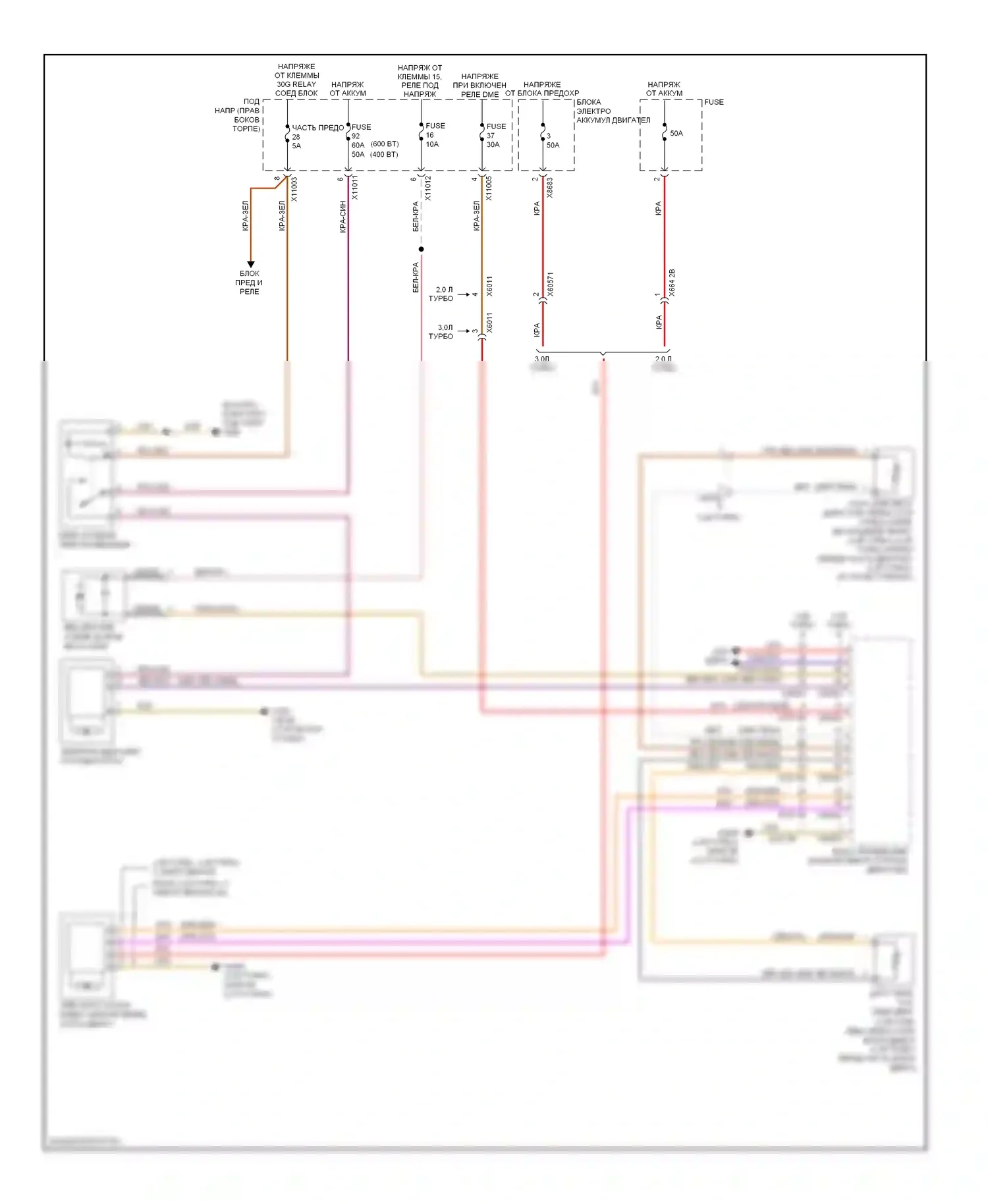 X1 BMW E84 рестайлинг (2012-2015): Электросхема вентилятора охлаждения 