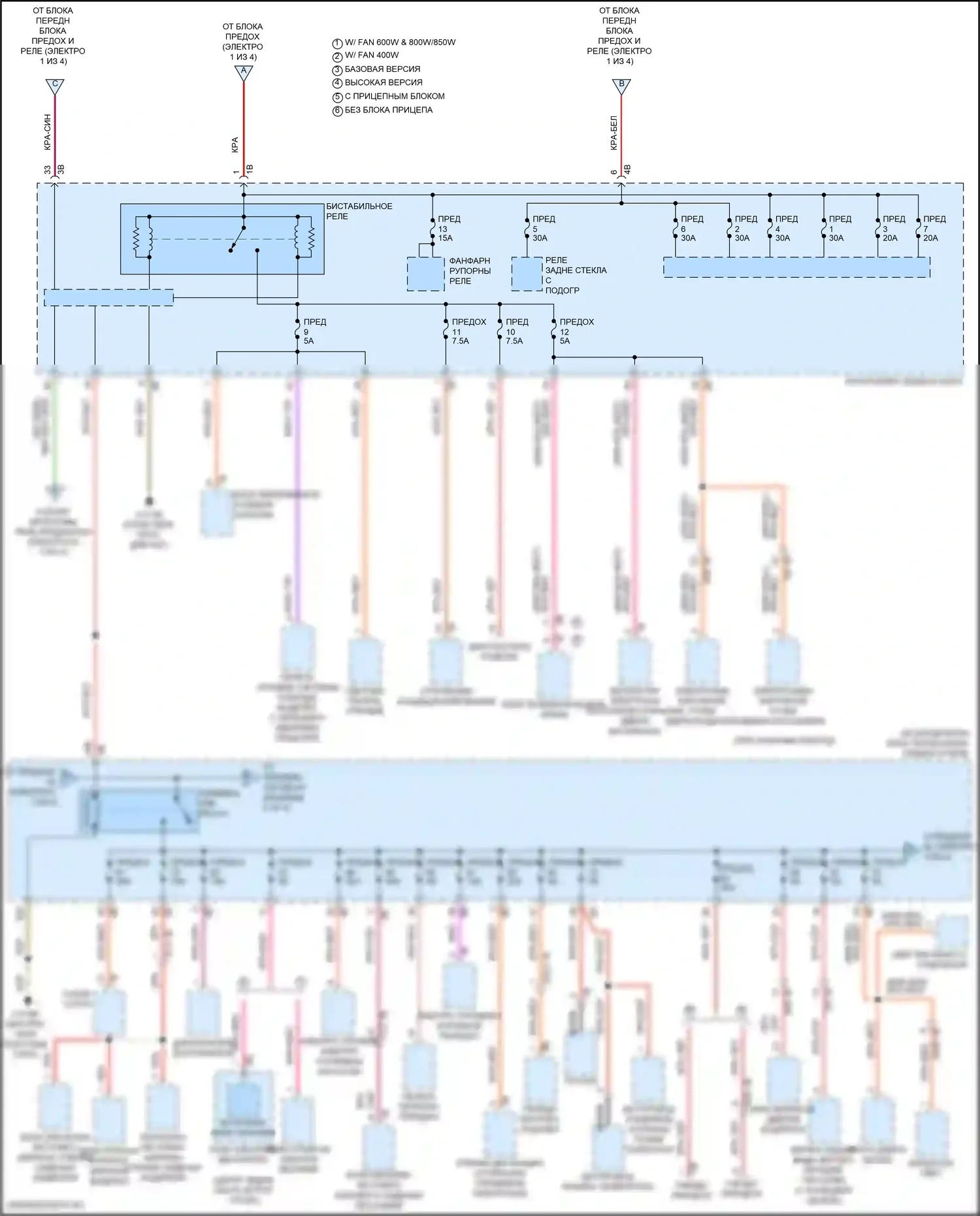 X1 BMW F48 рестайлинг (2019-2023): Электросхема блока предохранителей реле (2 из 4) 