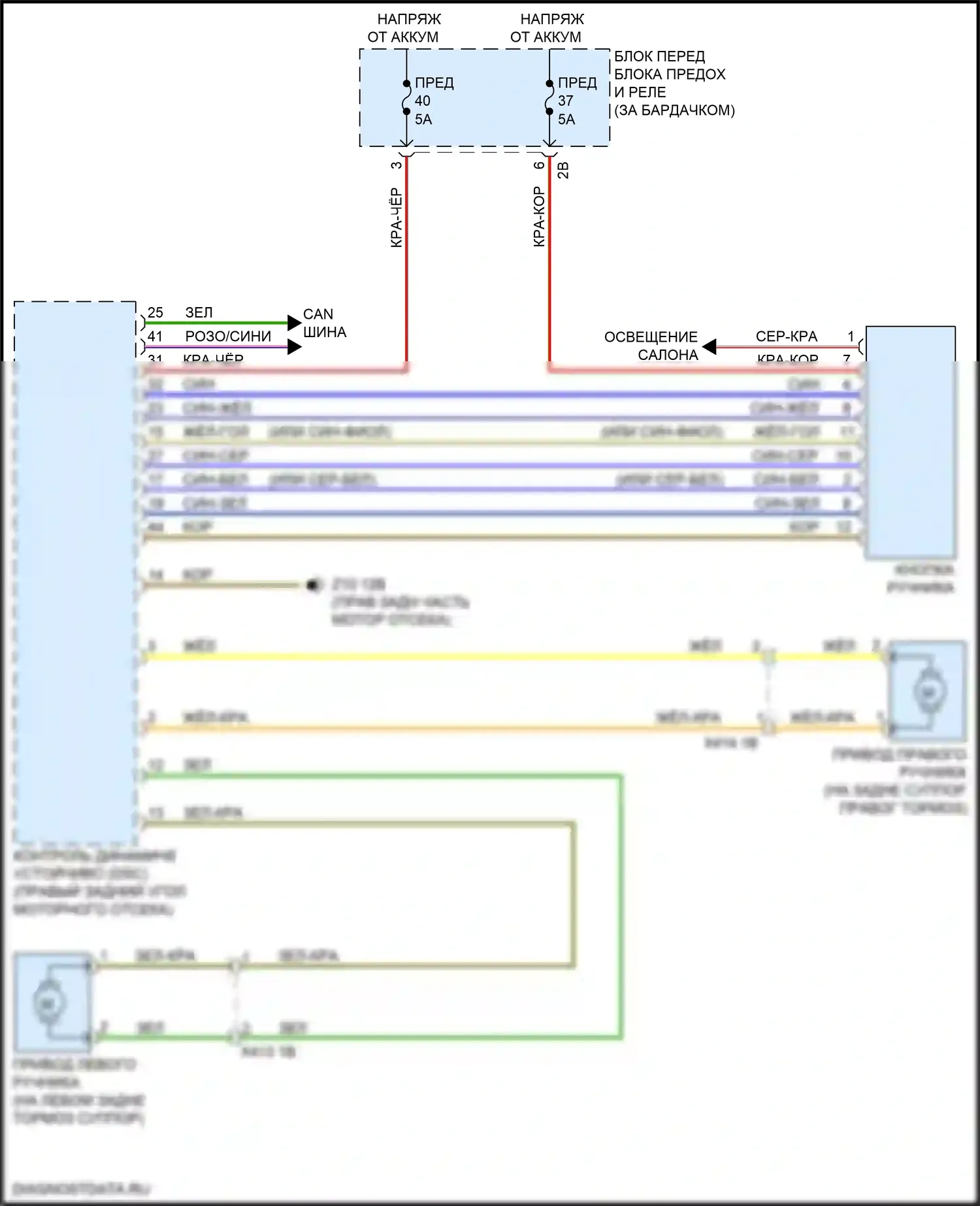 X1 BMW F48 рестайлинг (2019-2023): Электросхема блокировки селектора 