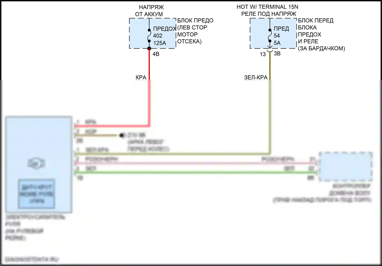 X1 BMW F48 рестайлинг (2019-2023): Электросхема электроусилителя руля 