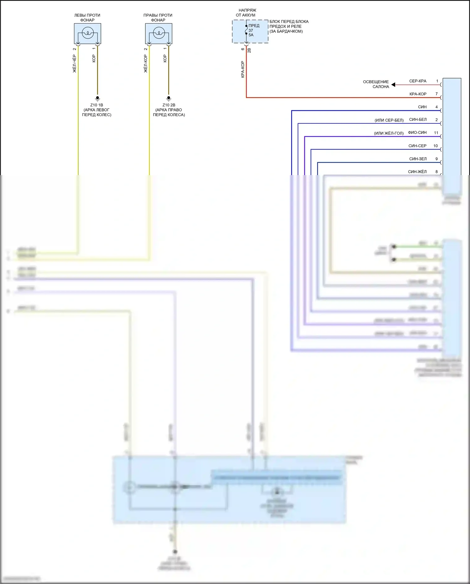 X1 BMW F48 рестайлинг (2019-2023): Электросхема фар, без светодиодных фар (2 из 2) 