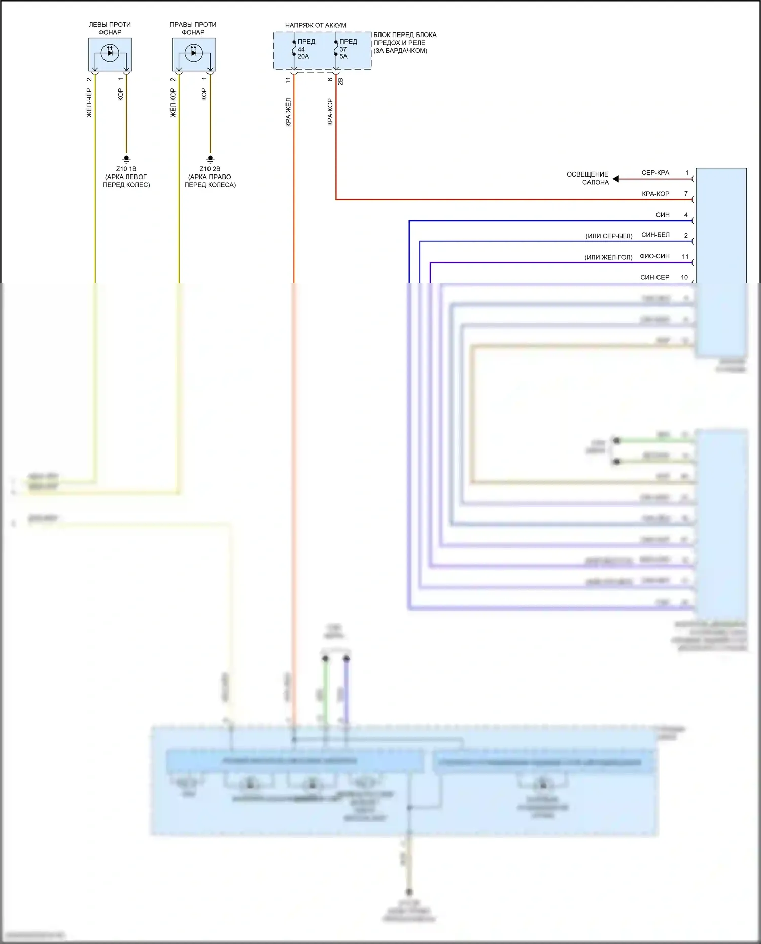X1 BMW F48 рестайлинг (2019-2023): Электросхема фар, со светодиодными фарами (2 из 2) 