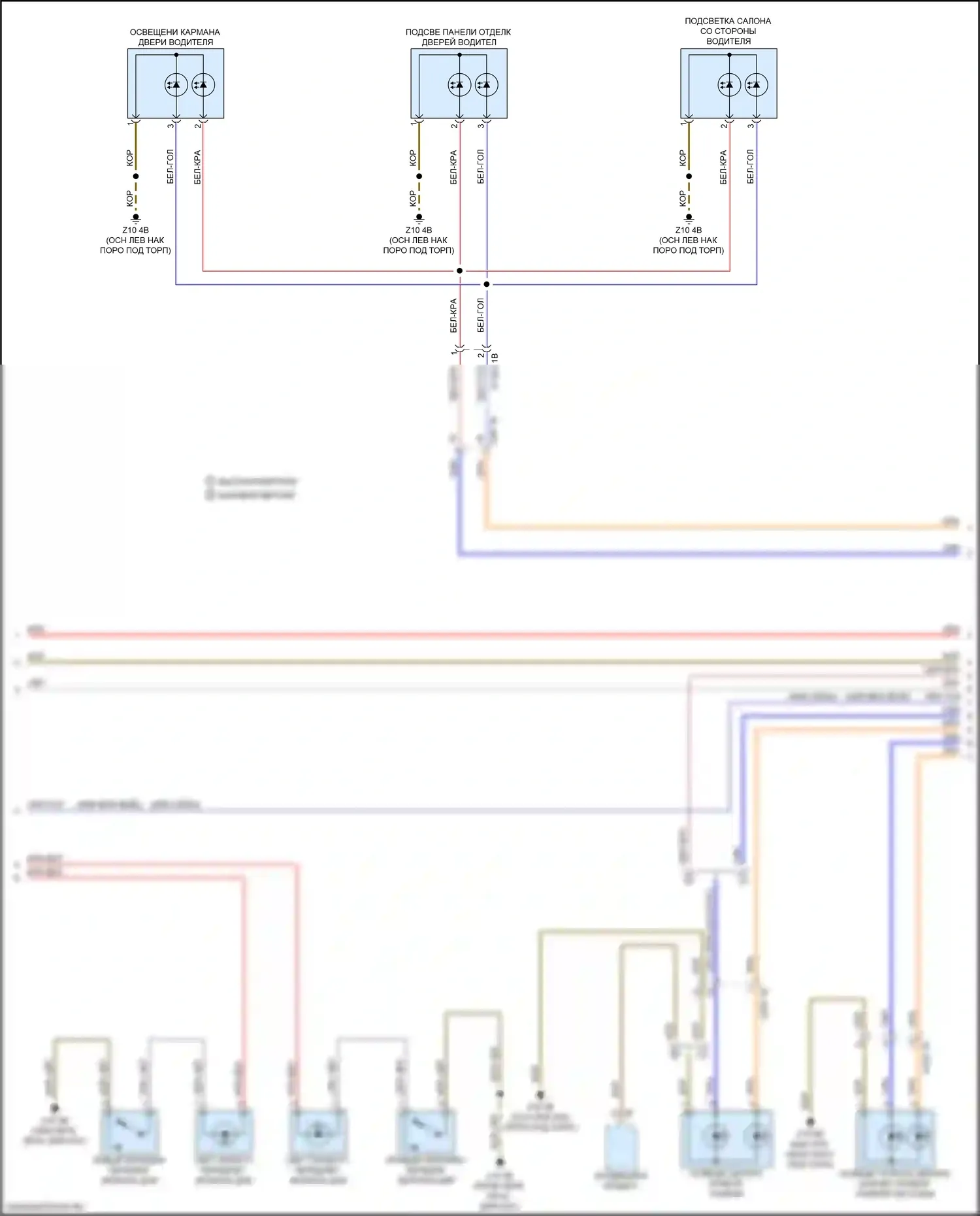 X1 BMW F48 рестайлинг (2019-2023): Электросхема освещения салона, без панорамной стеклянной крыши (2 из 4) 