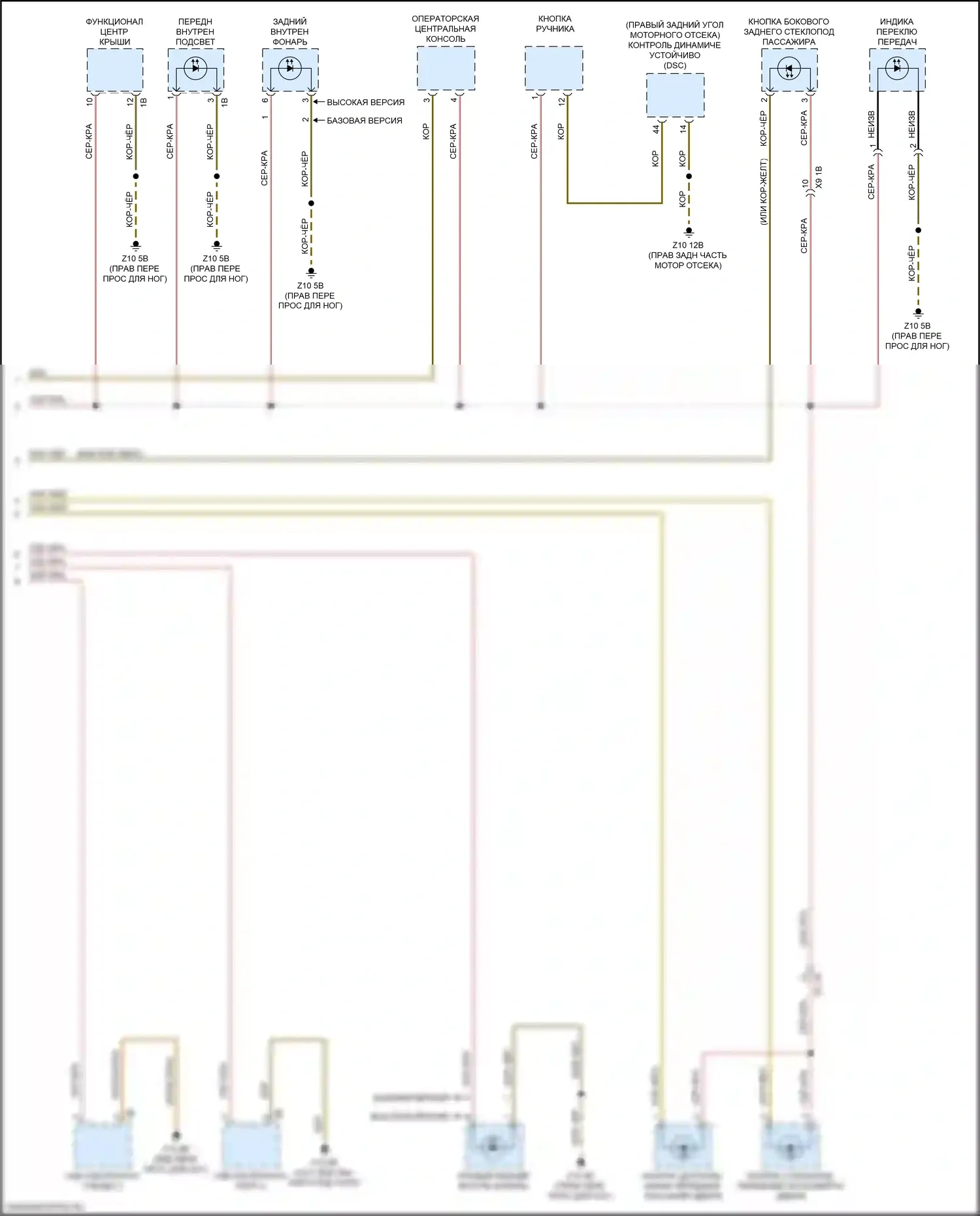 X1 BMW F48 рестайлинг (2019-2023): Электросхема подсветки приборной панели (2 из 2) 