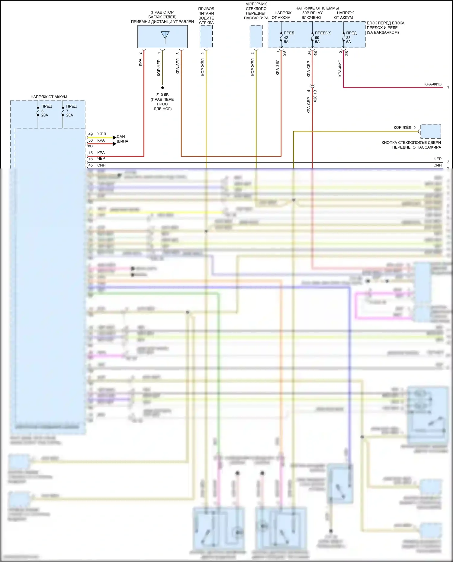 X1 BMW F48 рестайлинг (2019-2023): Электросхема центрального замка (1 из 2) 