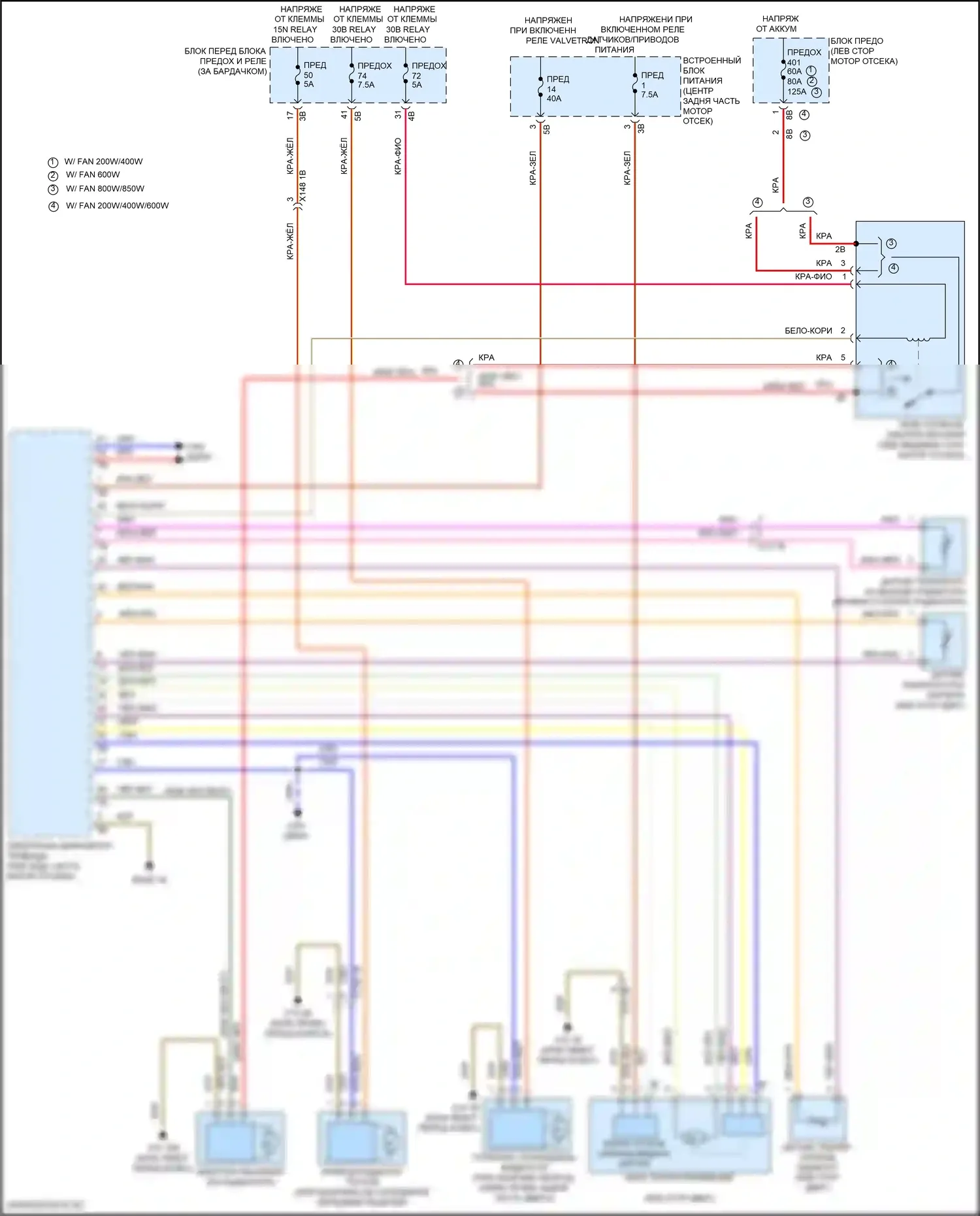 X1 BMW F48 рестайлинг (2019-2023): Электросхема вентилятора охлаждения 