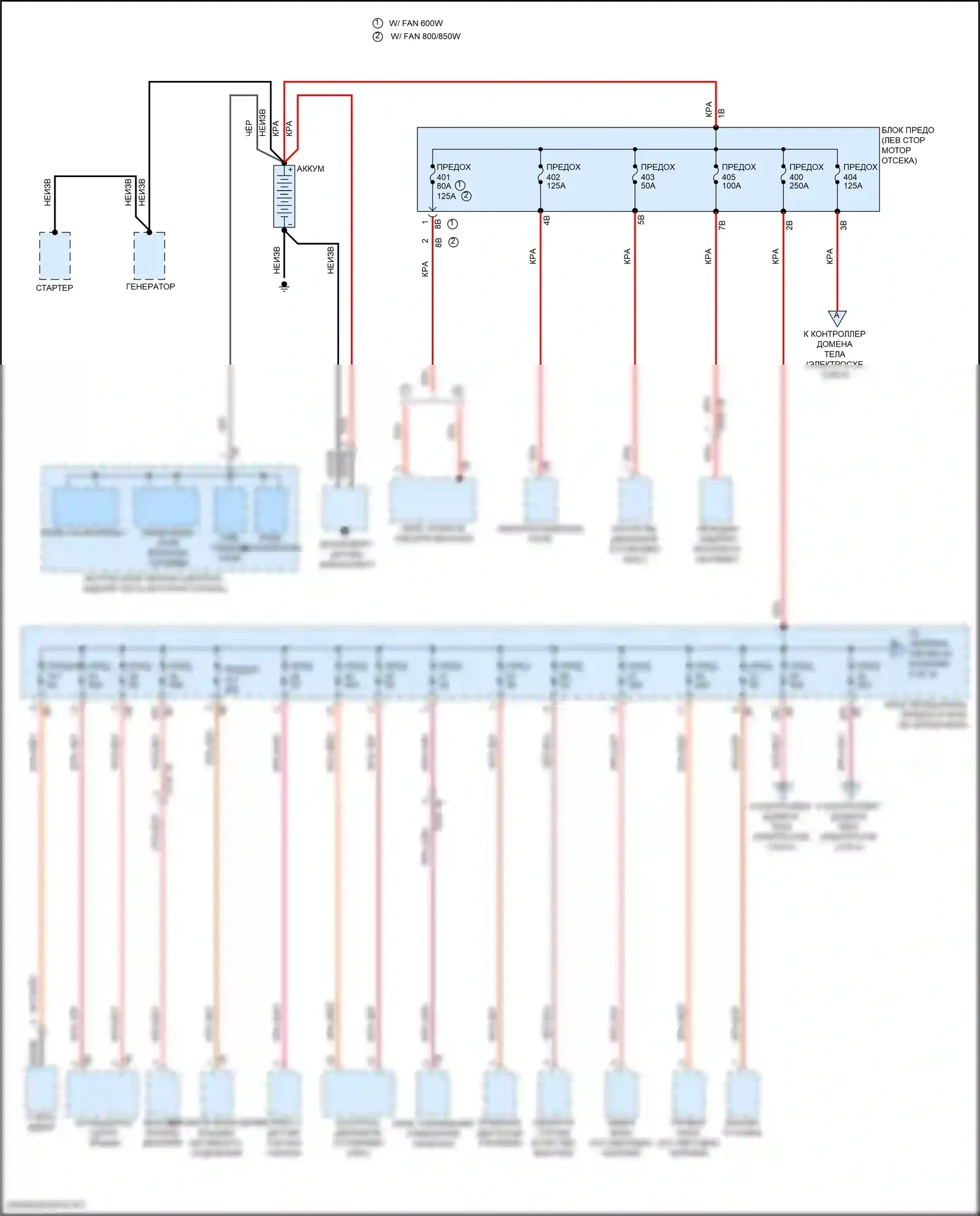 X1 BMW F48 (2015-2019): Электросхема блока предохранителей реле (1 из 4) 