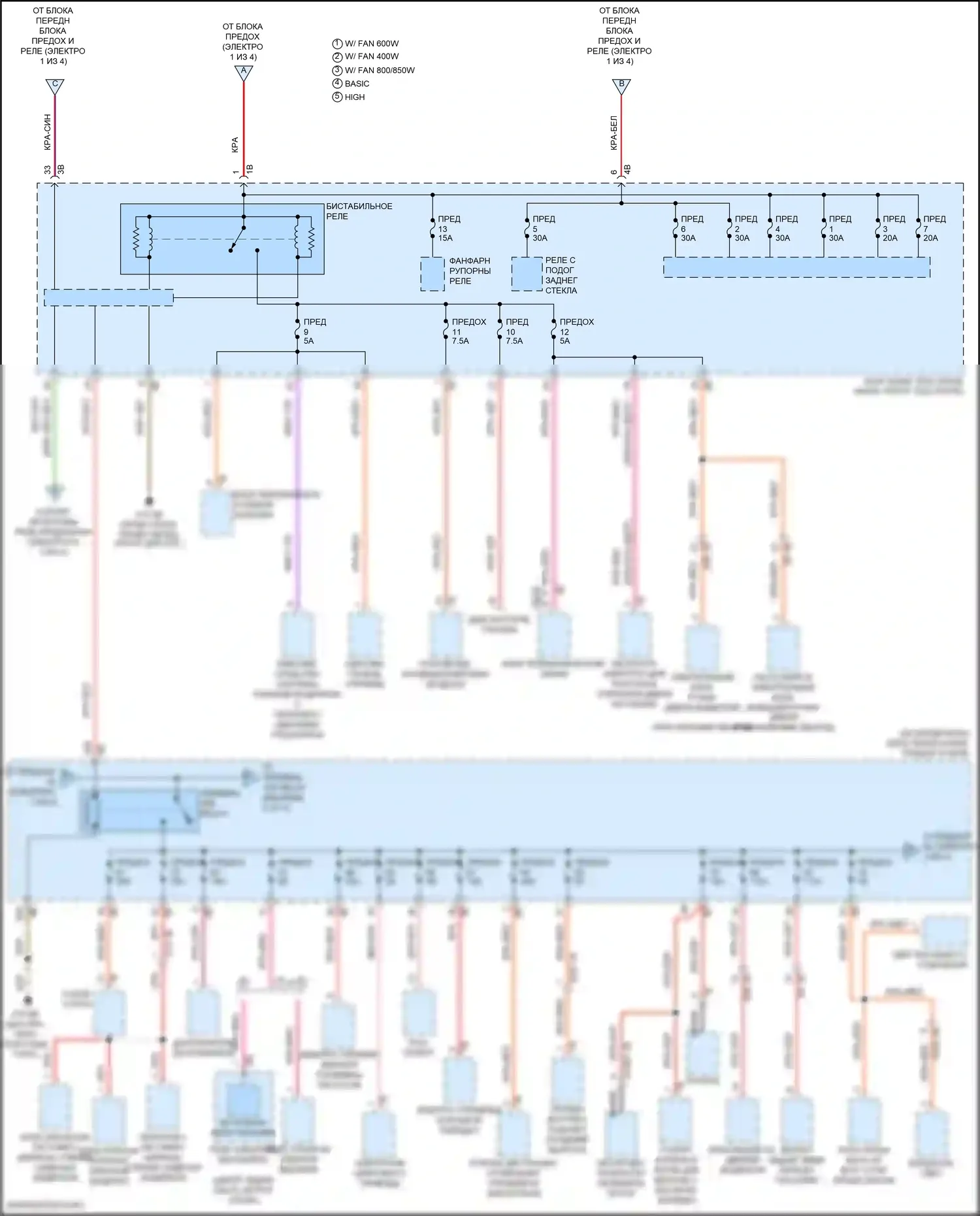X1 BMW F48 (2015-2019): Электросхема блока предохранителей реле (2 из 4) 