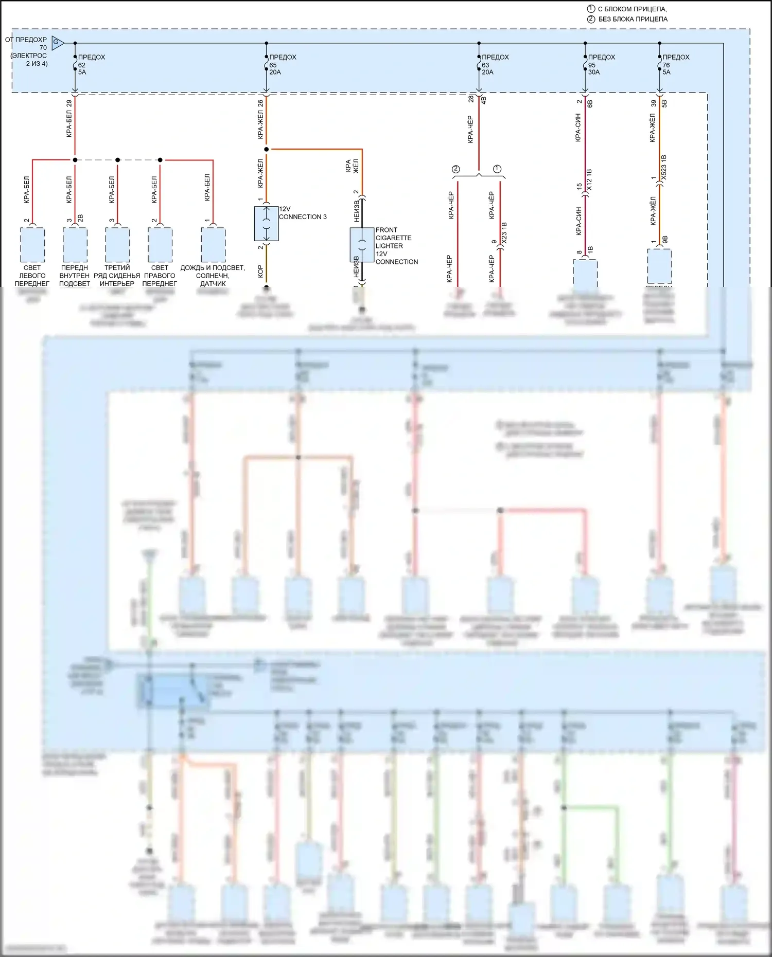 X1 BMW F48 (2015-2019): Электросхема блока предохранителей реле (3 из 4) 