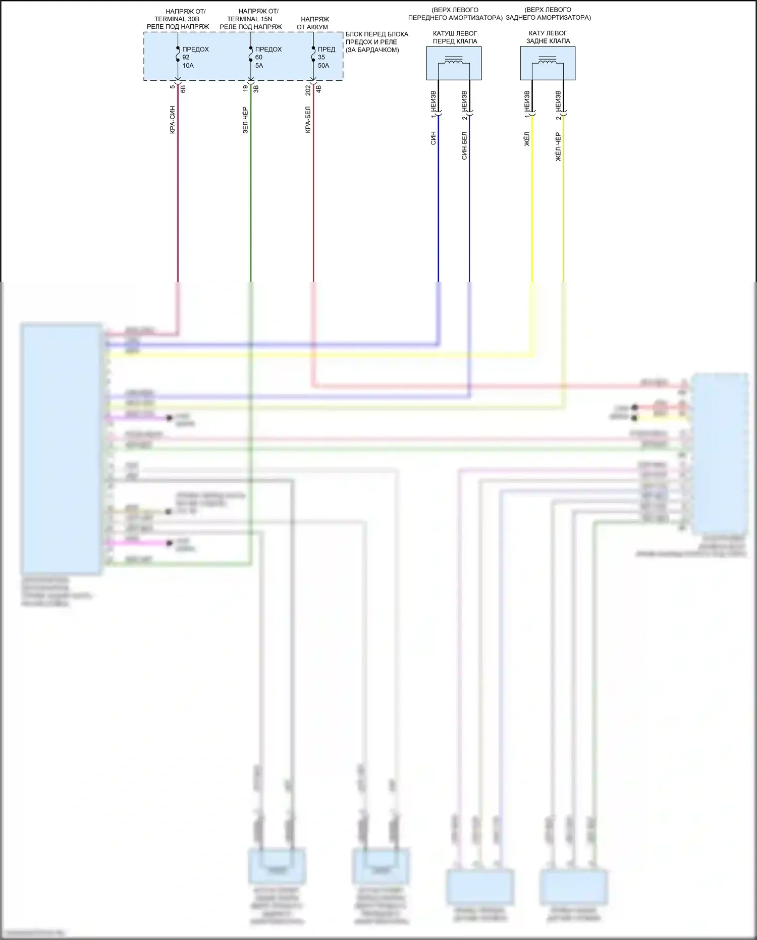 X1 BMW F48 (2015-2019): Электросхема электронной подвески 