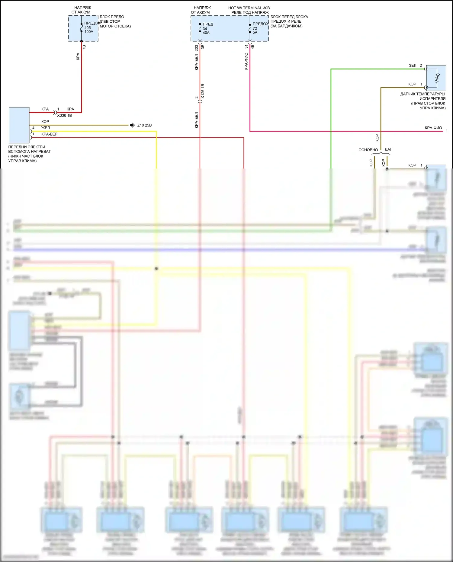 X1 BMW F48 (2015-2019): Электросхема климат контроля (2 из 3) 