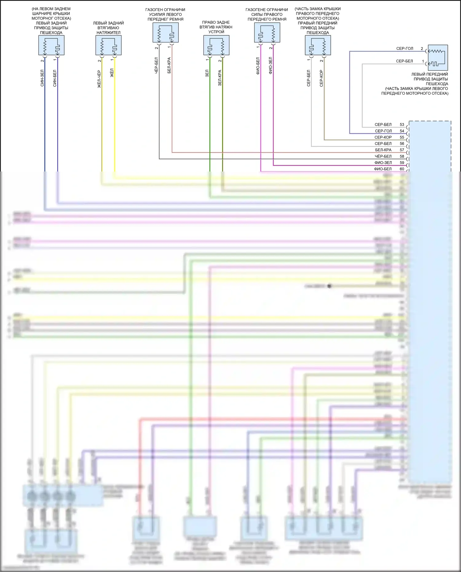 X1 BMW F48 (2015-2019): Электросхема подушек безопасности (3 из 3) 