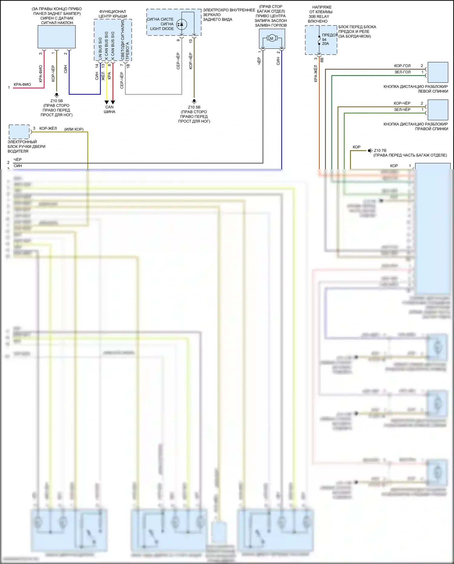 X1 BMW F48 (2015-2019): Электросхема центрального замка (2 из 2) 