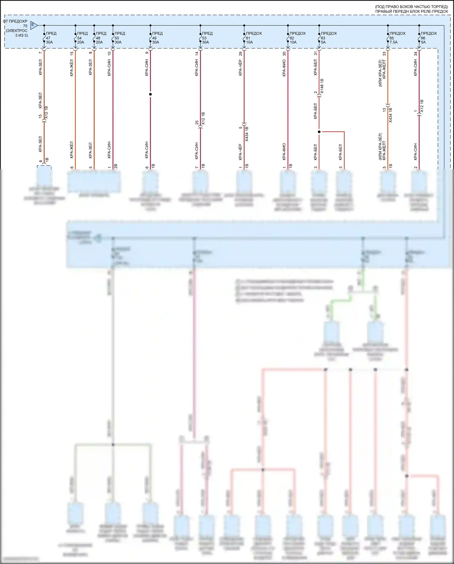 X1 BMW U11/U12 (2022-2024): Электросхема блока предохранителей реле (4 из 5) 
