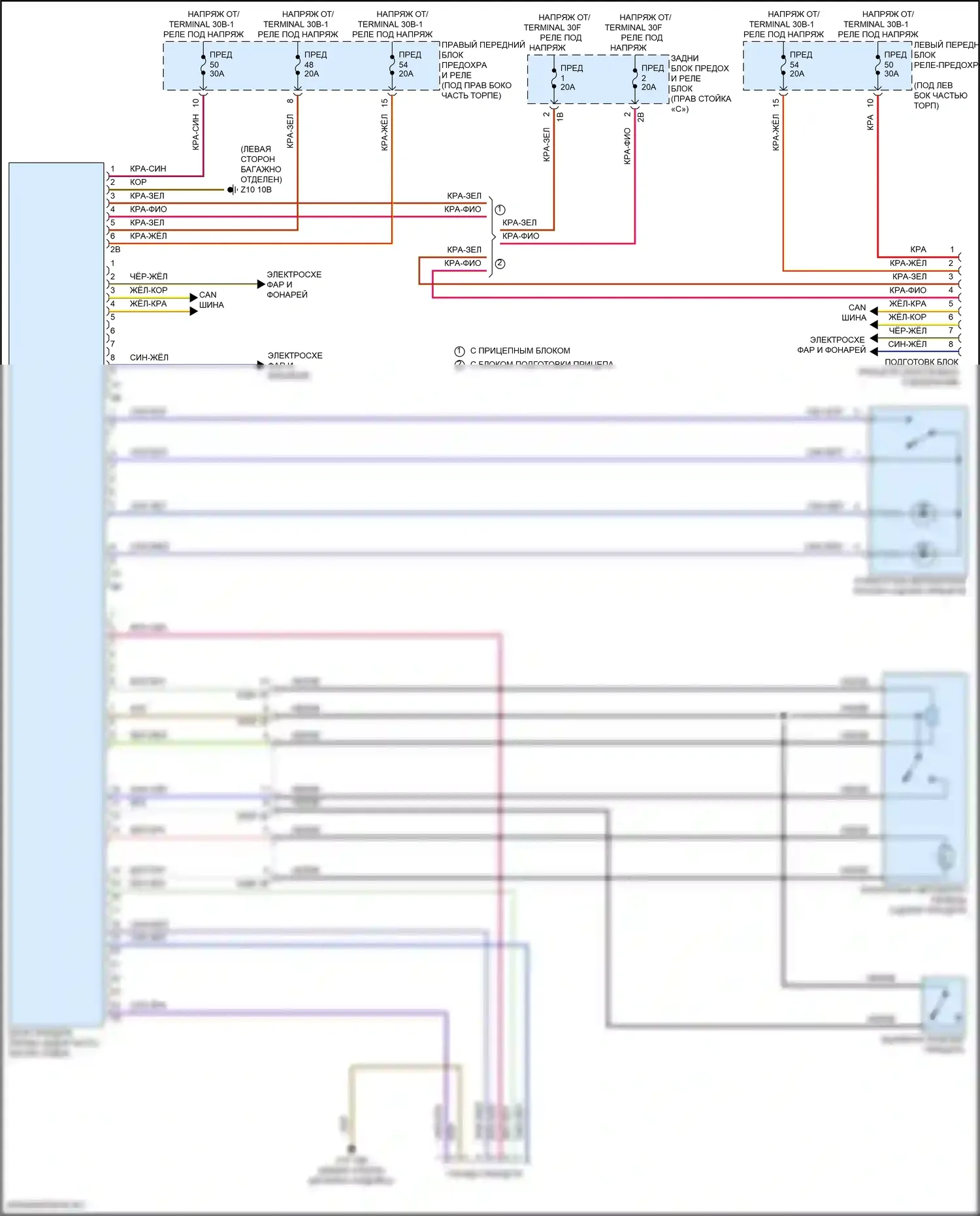 X1 BMW U11/U12 (2022-2024): Электросхема буксировки прицепа 