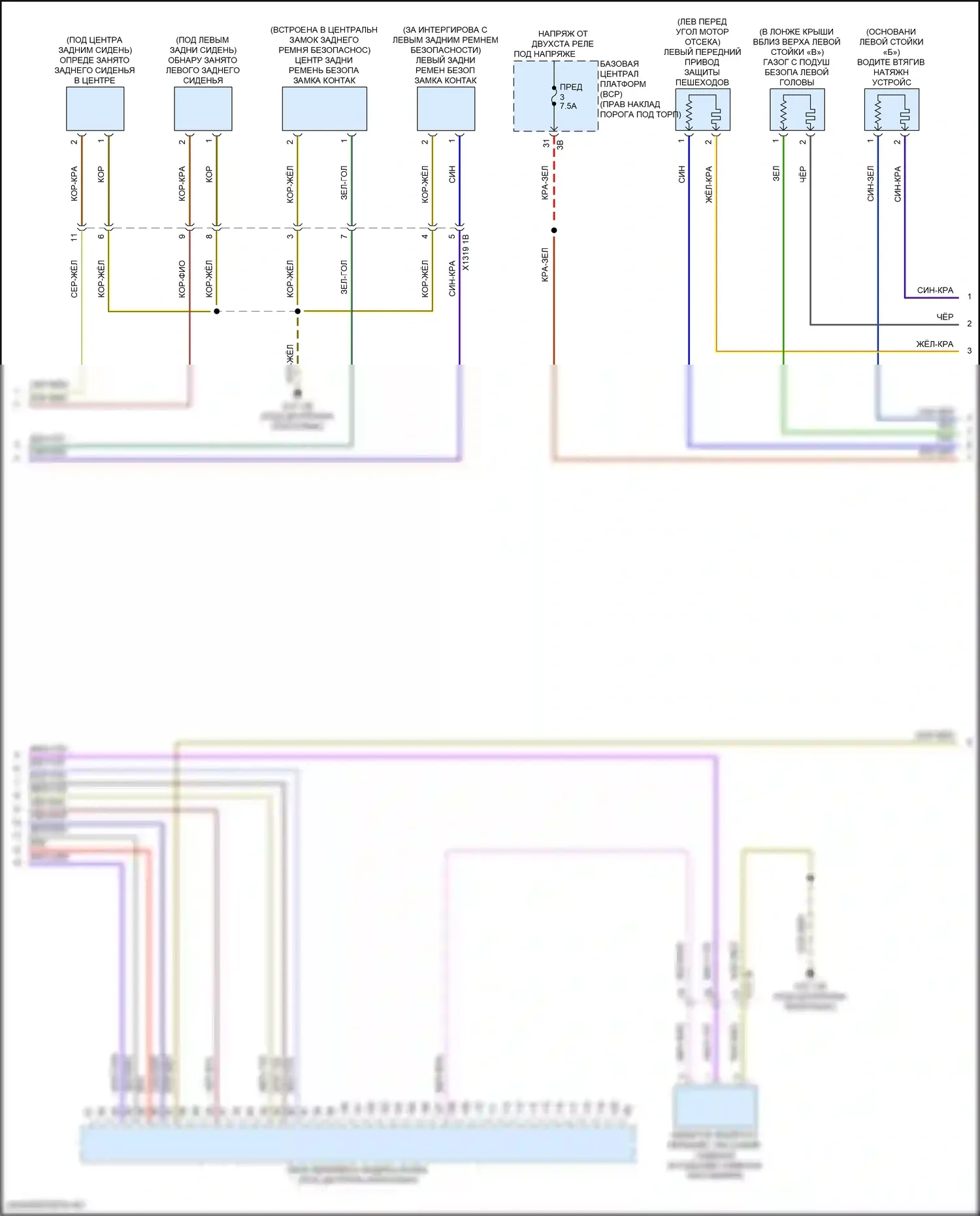 X1 BMW U11/U12 (2022-2024): Электросхема подушек безопасности (4 из 5) 