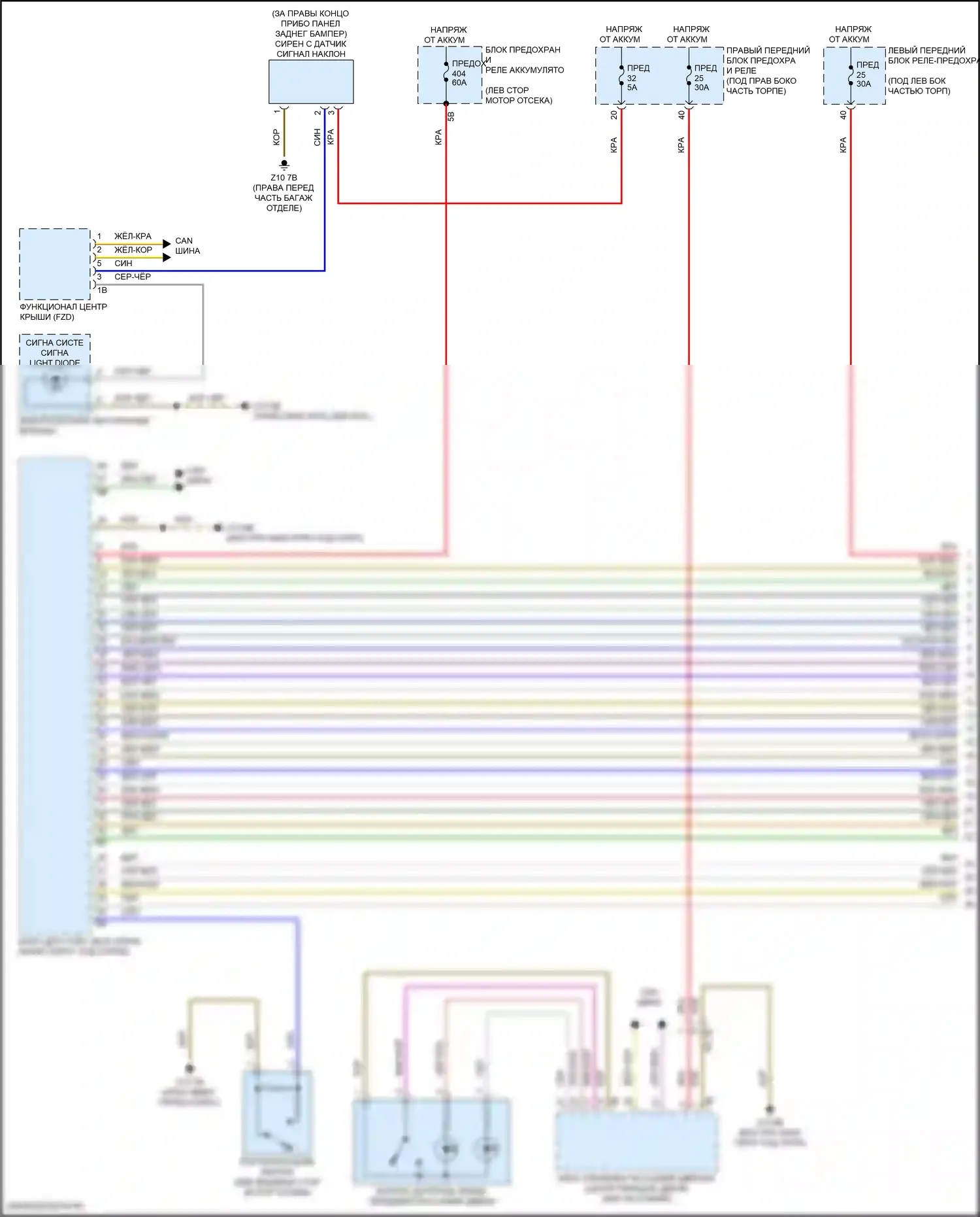 X1 BMW U11/U12 (2022-2024): Электросхема сигнализации и центрального запирания (1 из 3) 