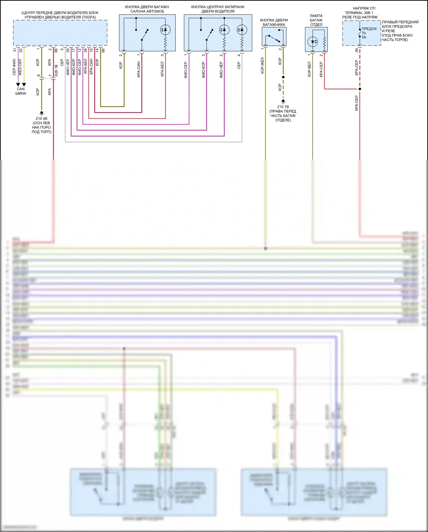 X1 BMW U11/U12 (2022-2024): Электросхема сигнализации и центрального запирания (2 из 3) 