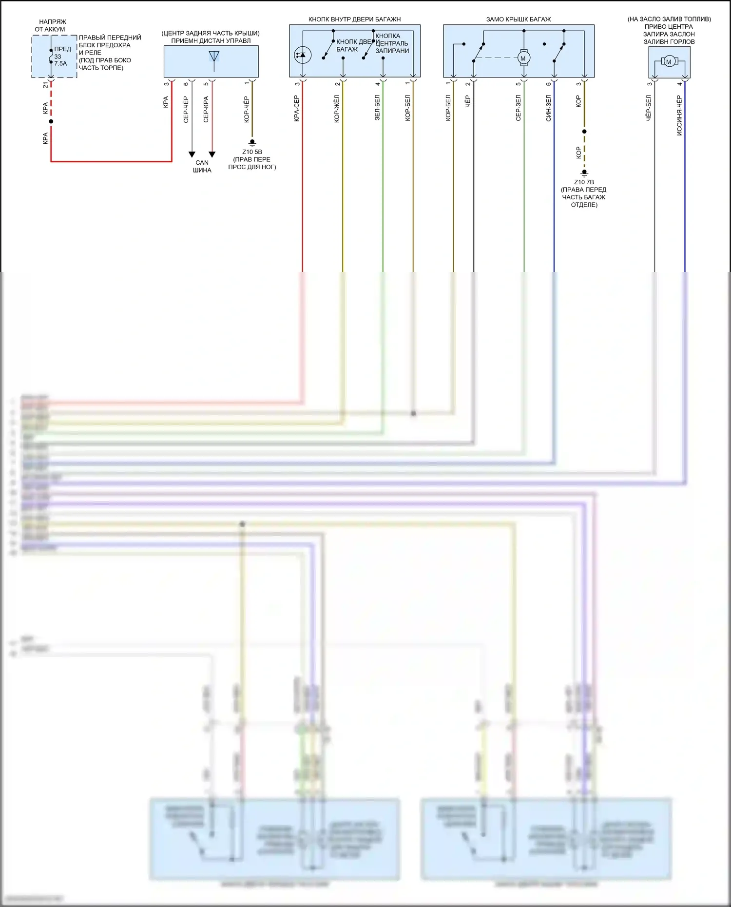 X1 BMW U11/U12 (2022-2024): Электросхема сигнализации и центрального запирания (3 из 3) 