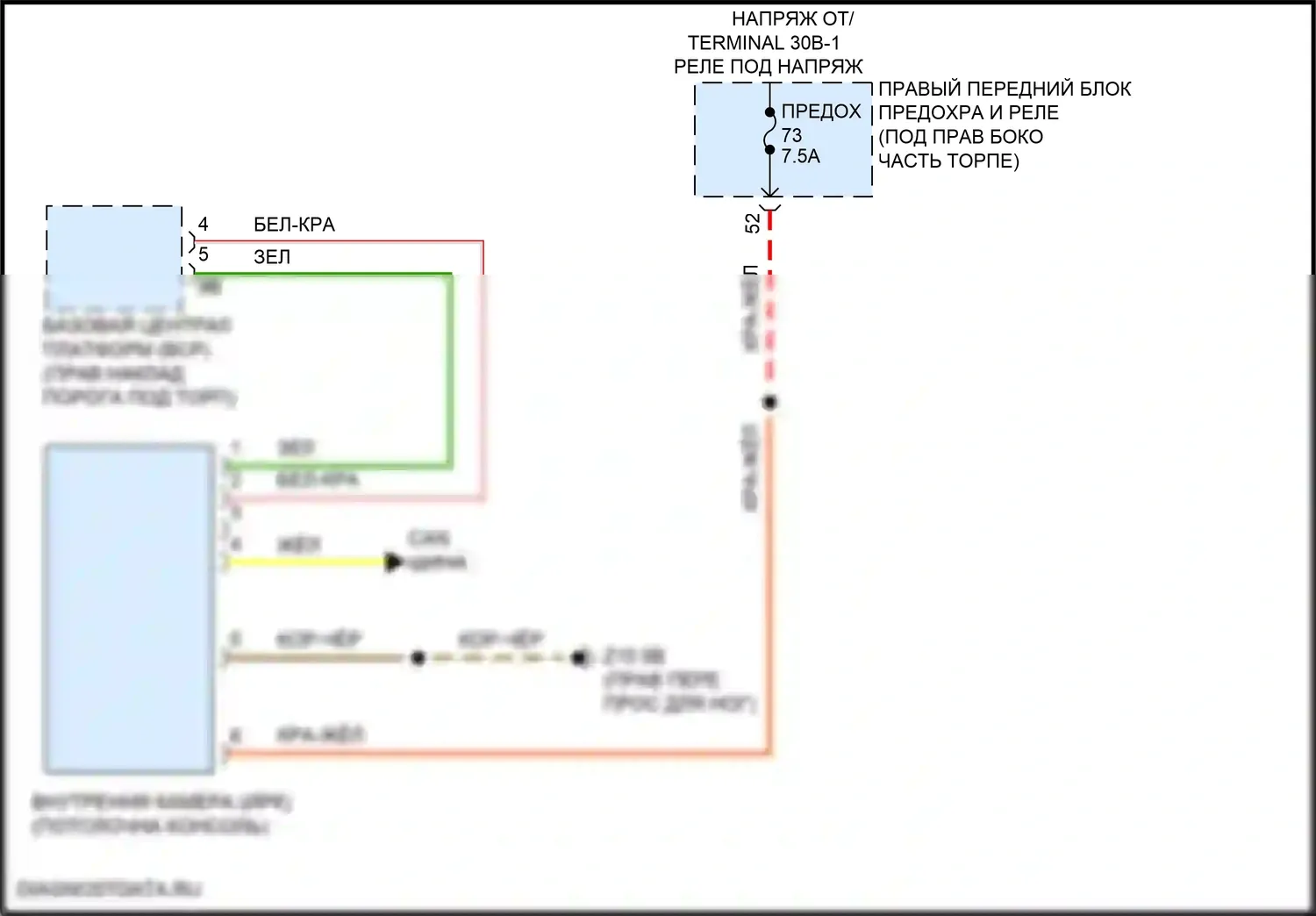 X1 BMW U11/U12 (2022-2024): Электросхема внутренней камеры 
