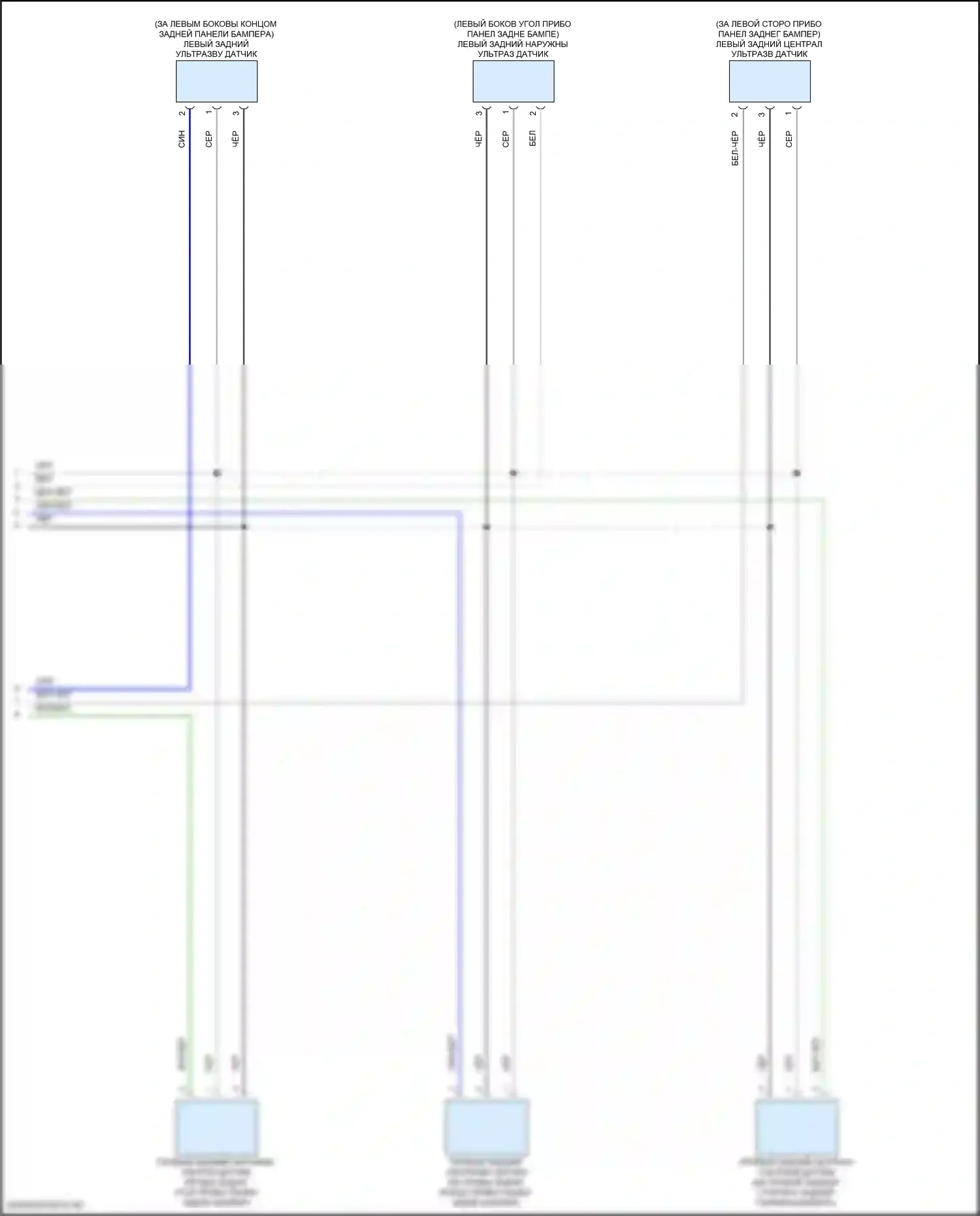 X1 BMW U11/U12 (2022-2024): Электросхема парктроника, без камеры кругового обзора (2 из 2) 