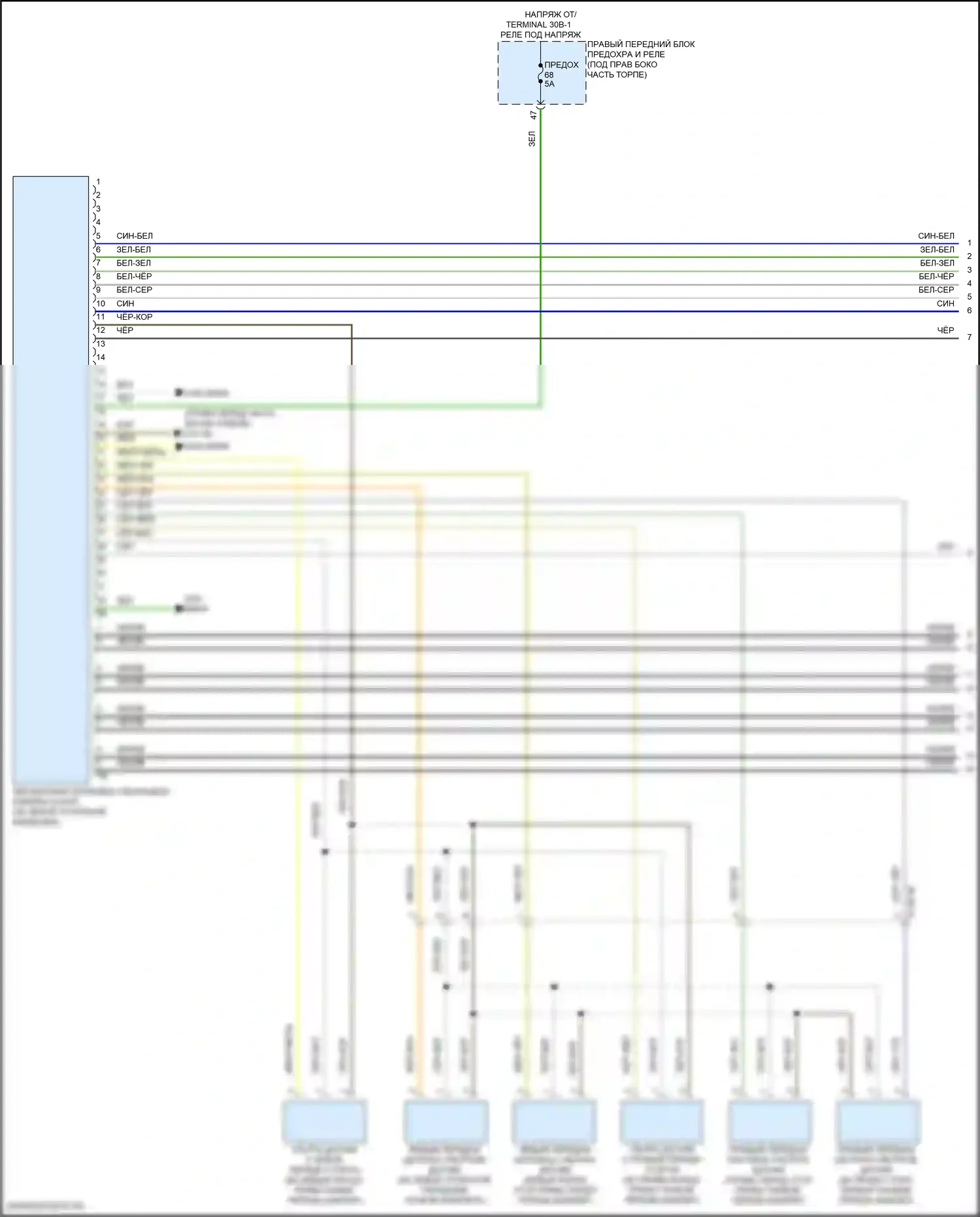 X1 BMW U11/U12 (2022-2024): Электросхема парктроника, с камерой кругового обзора (1 из 2) 