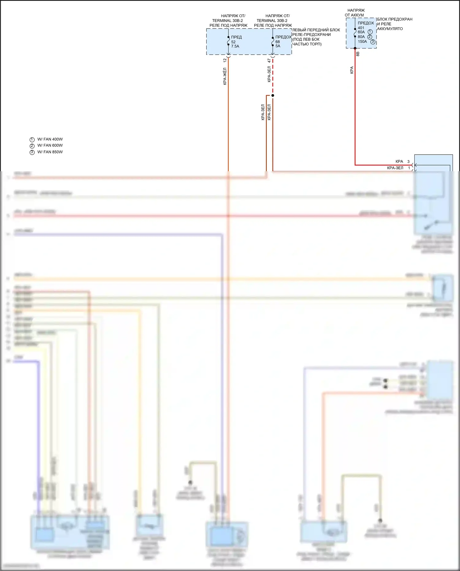 X1 BMW U11/U12 (2022-2024): Электросхема вентилятора охлаждения (2 из 2) 