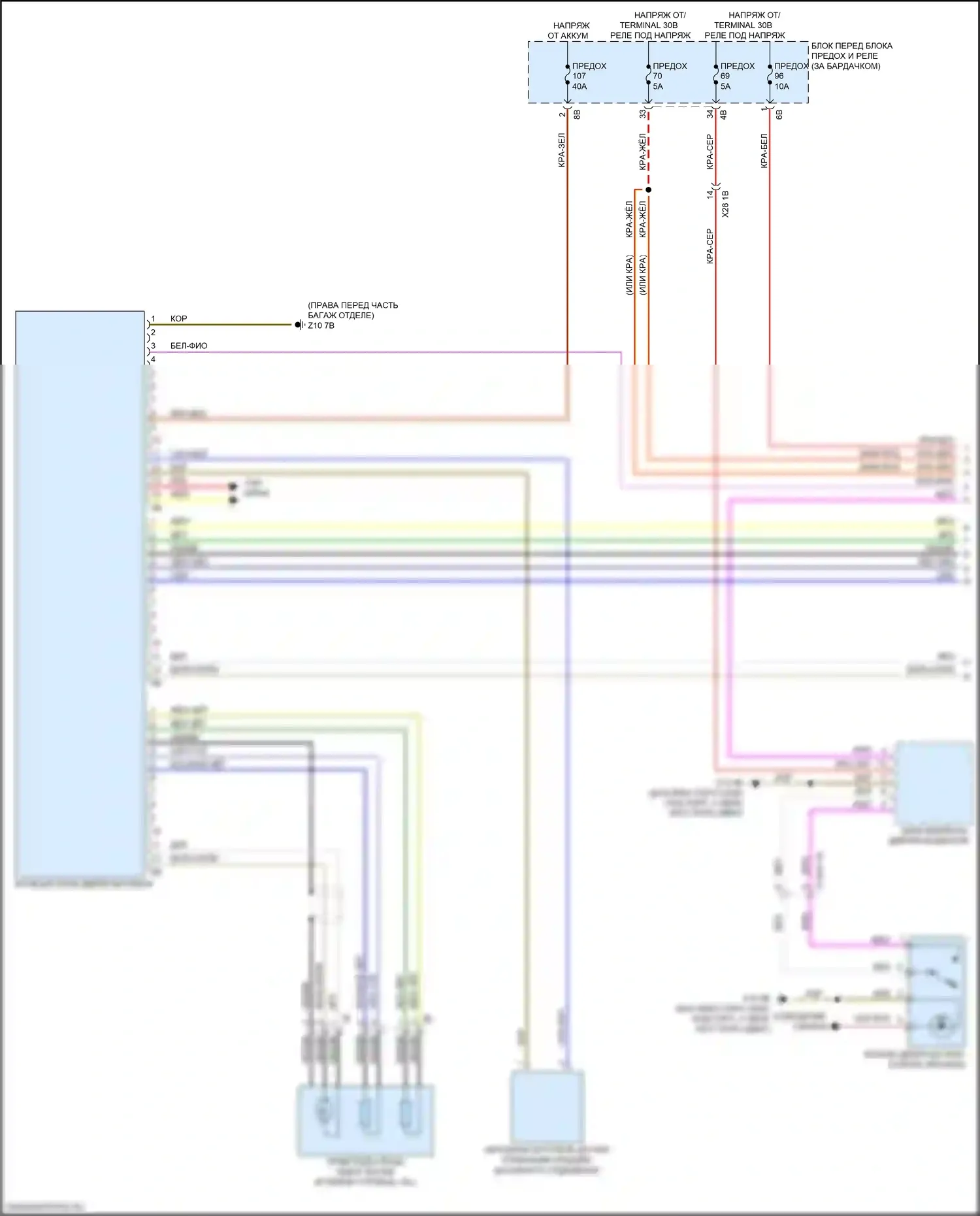 X2 BMW F39 (2017-2023): Электросхема открытия багажника и лючка топливного бака (1 из 2) 