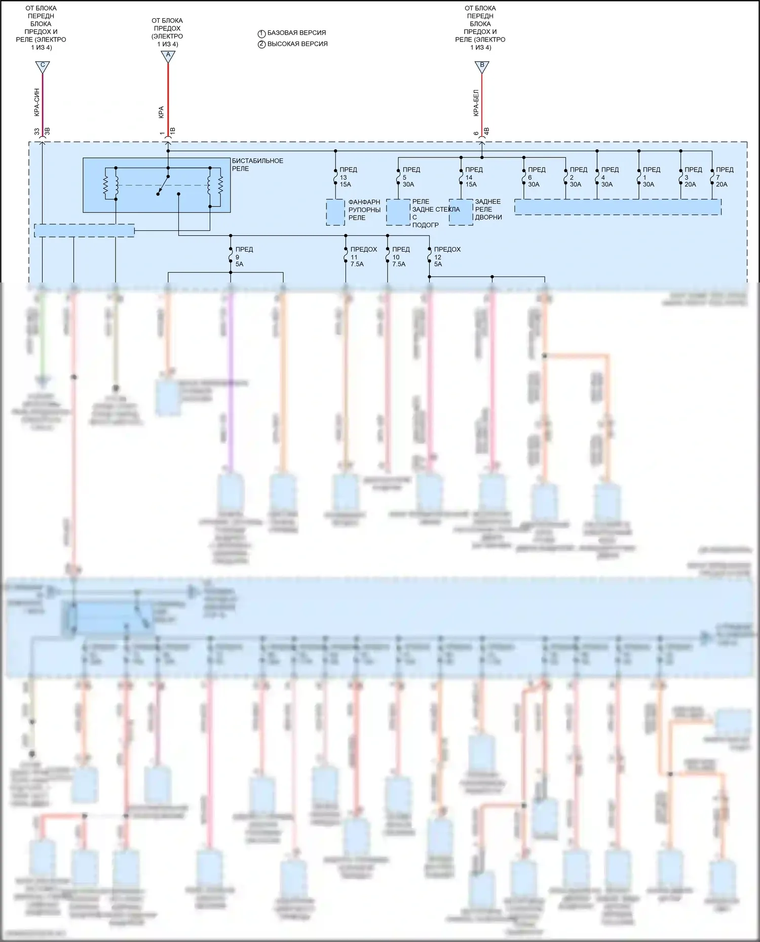 X2 BMW F39 (2017-2023): Электросхема блока предохранителей реле (2 из 4) 