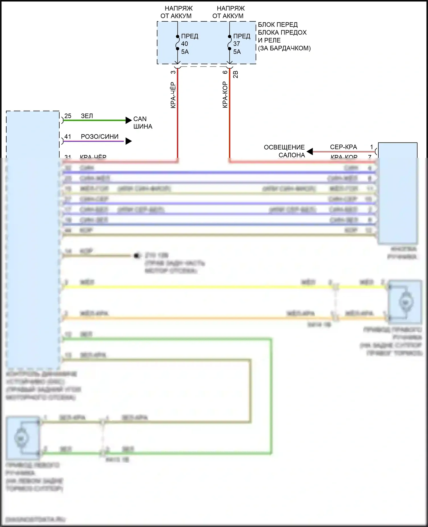 X2 BMW F39 (2017-2023): Электросхема блокировки селектора 