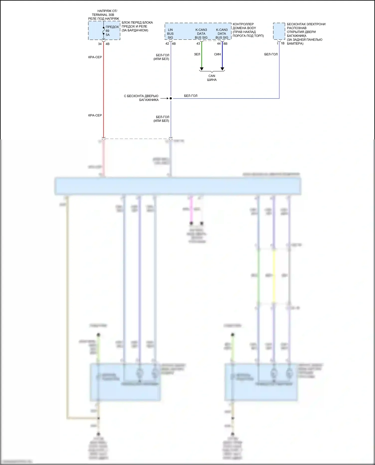 X2 BMW F39 (2017-2023): Электросхема памяти зеркал, без функции lin bus 