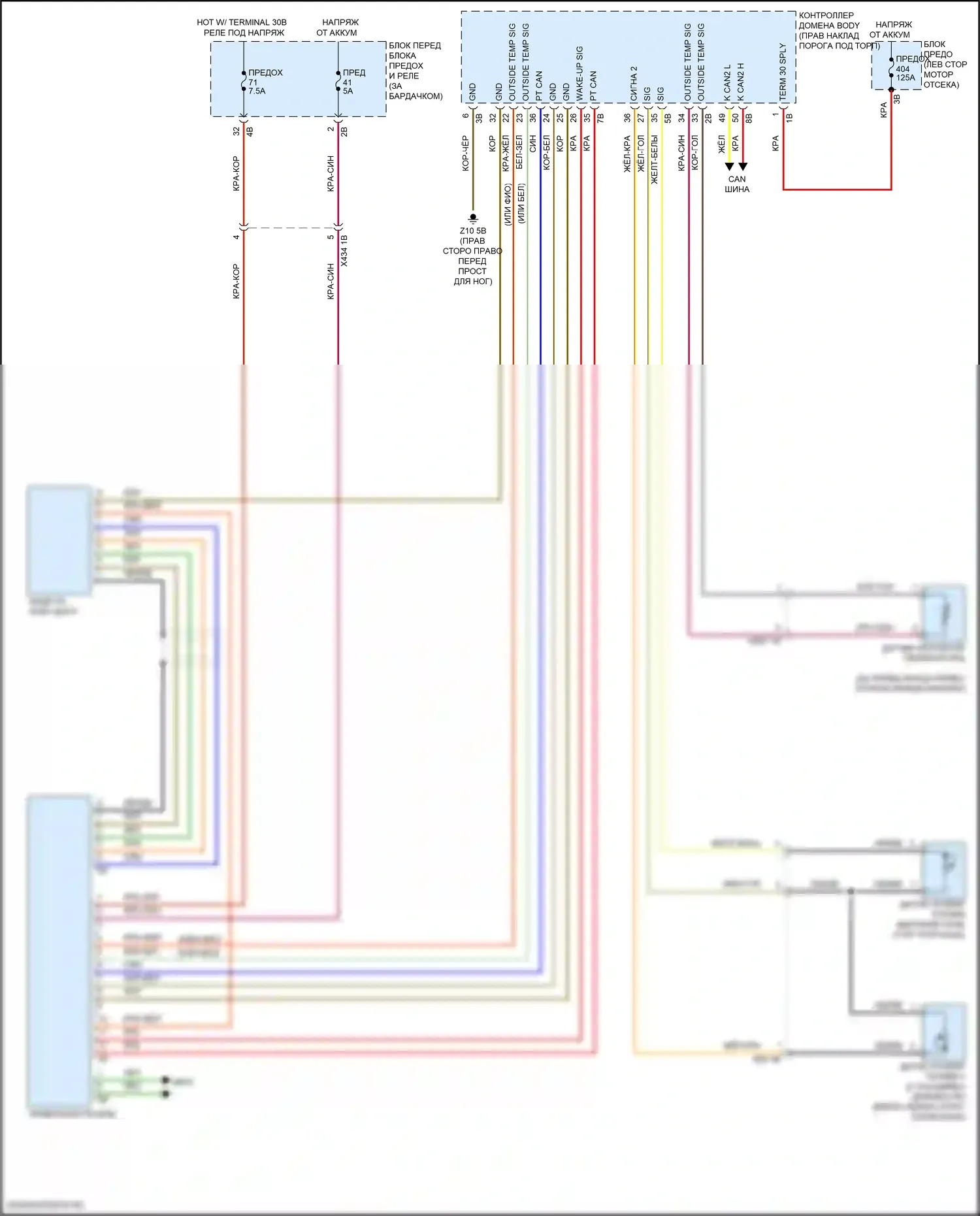 X2 BMW F39 (2017-2023): Электросхема приборной панели 