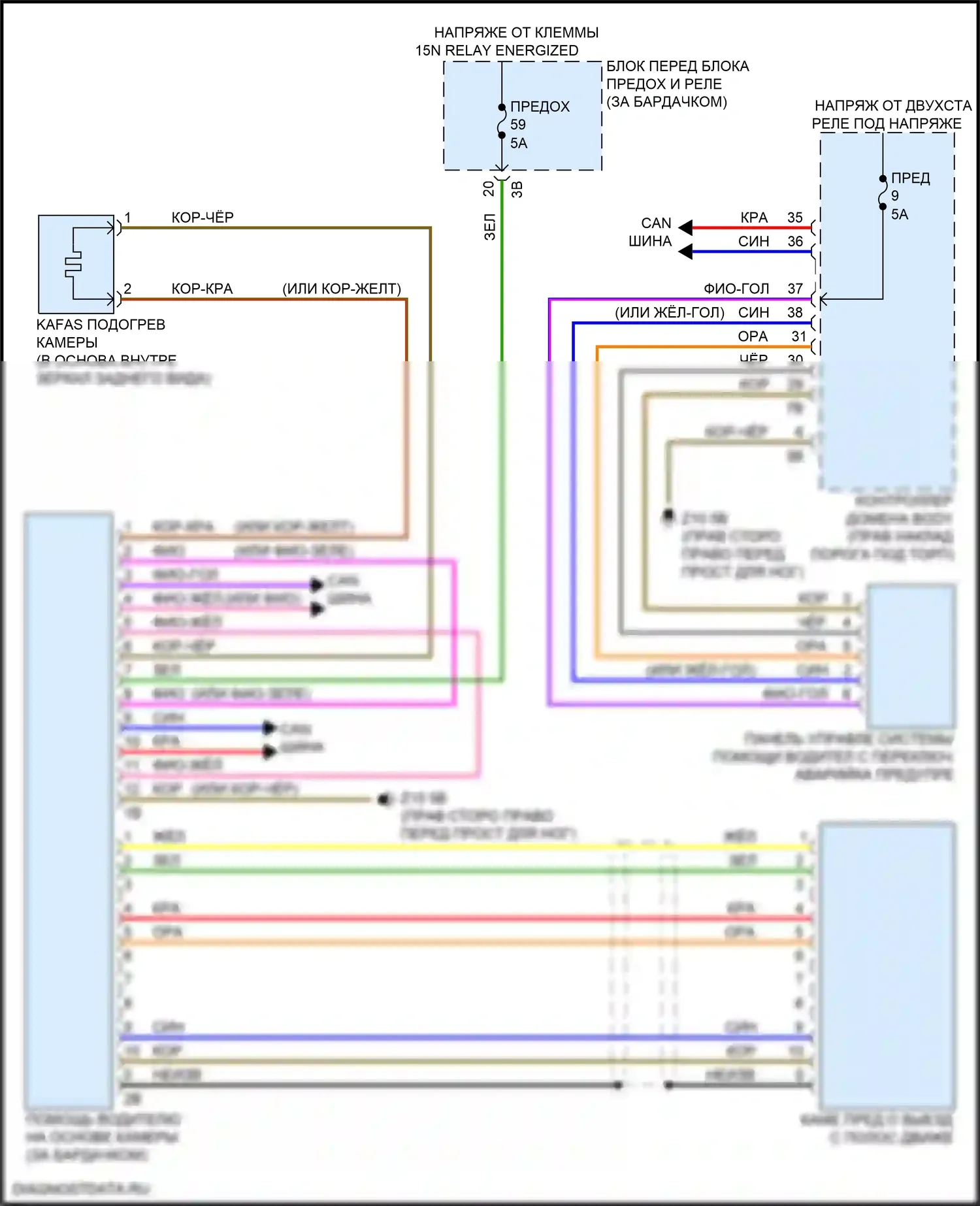X2 BMW F39 (2017-2023): Электросхема сигнализации о выезде с полосы движения 