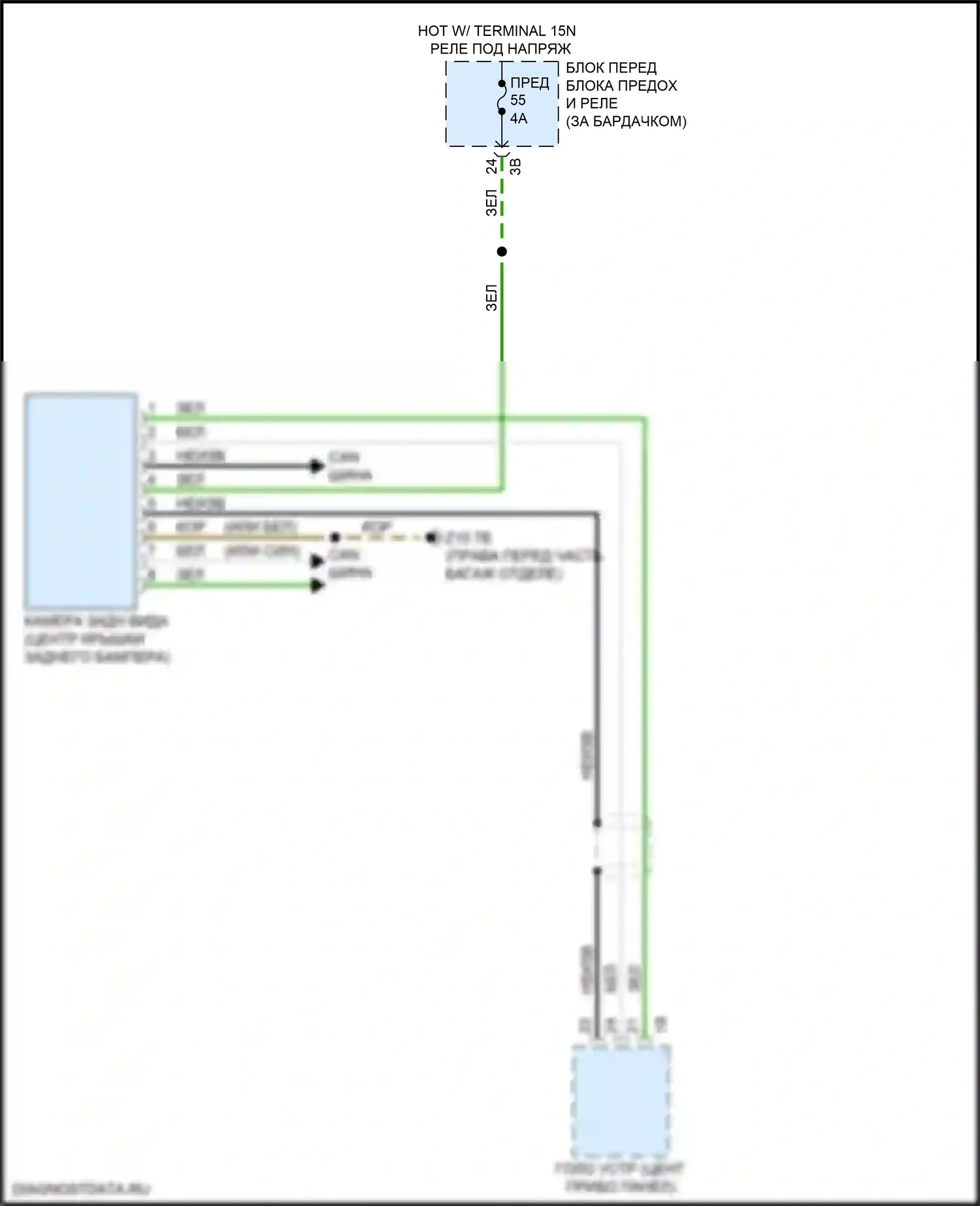 X2 BMW F39 (2017-2023): Электросхема задней камеры 