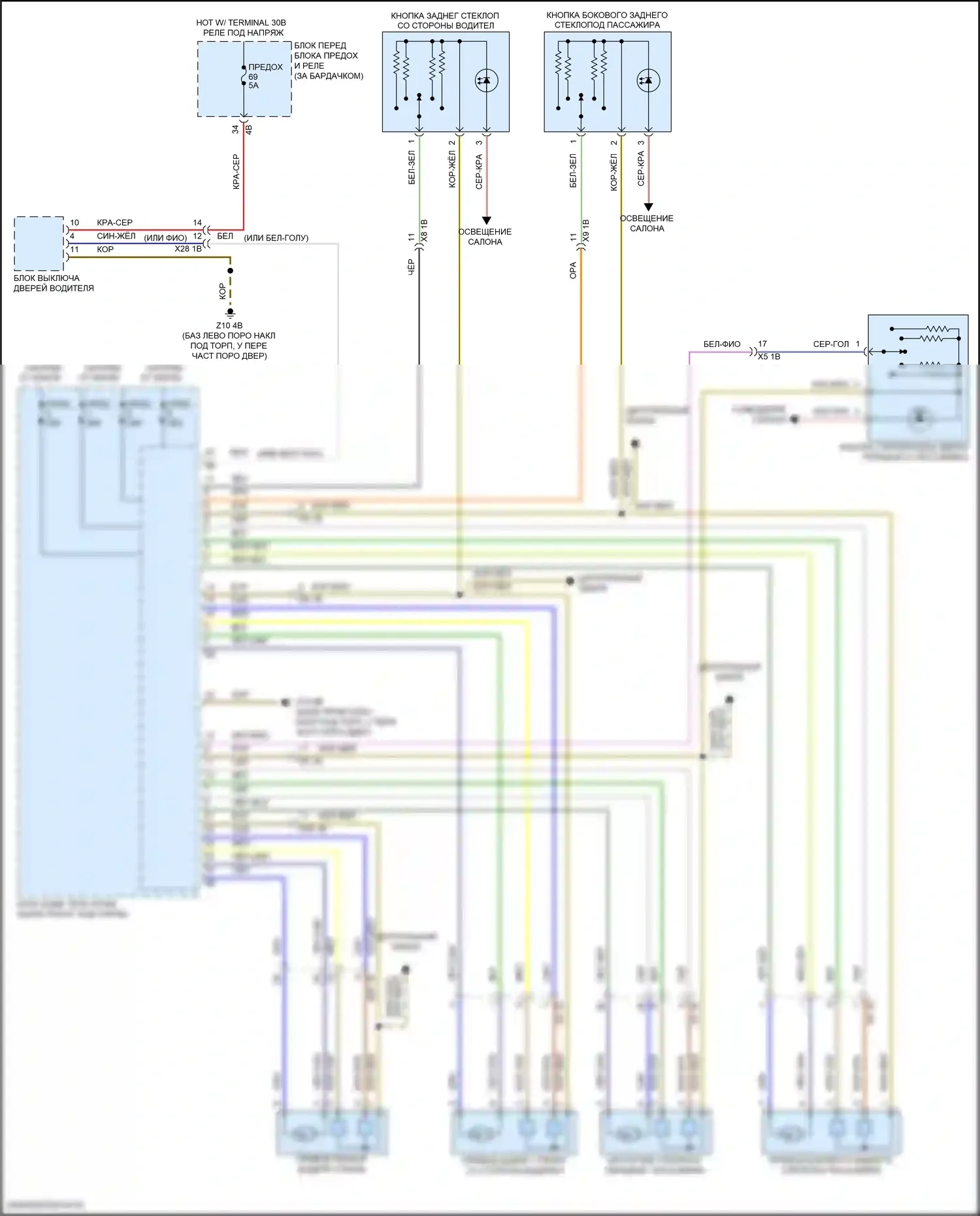 X2 BMW F39 (2017-2023): Стеклоподъемники электросхема 
