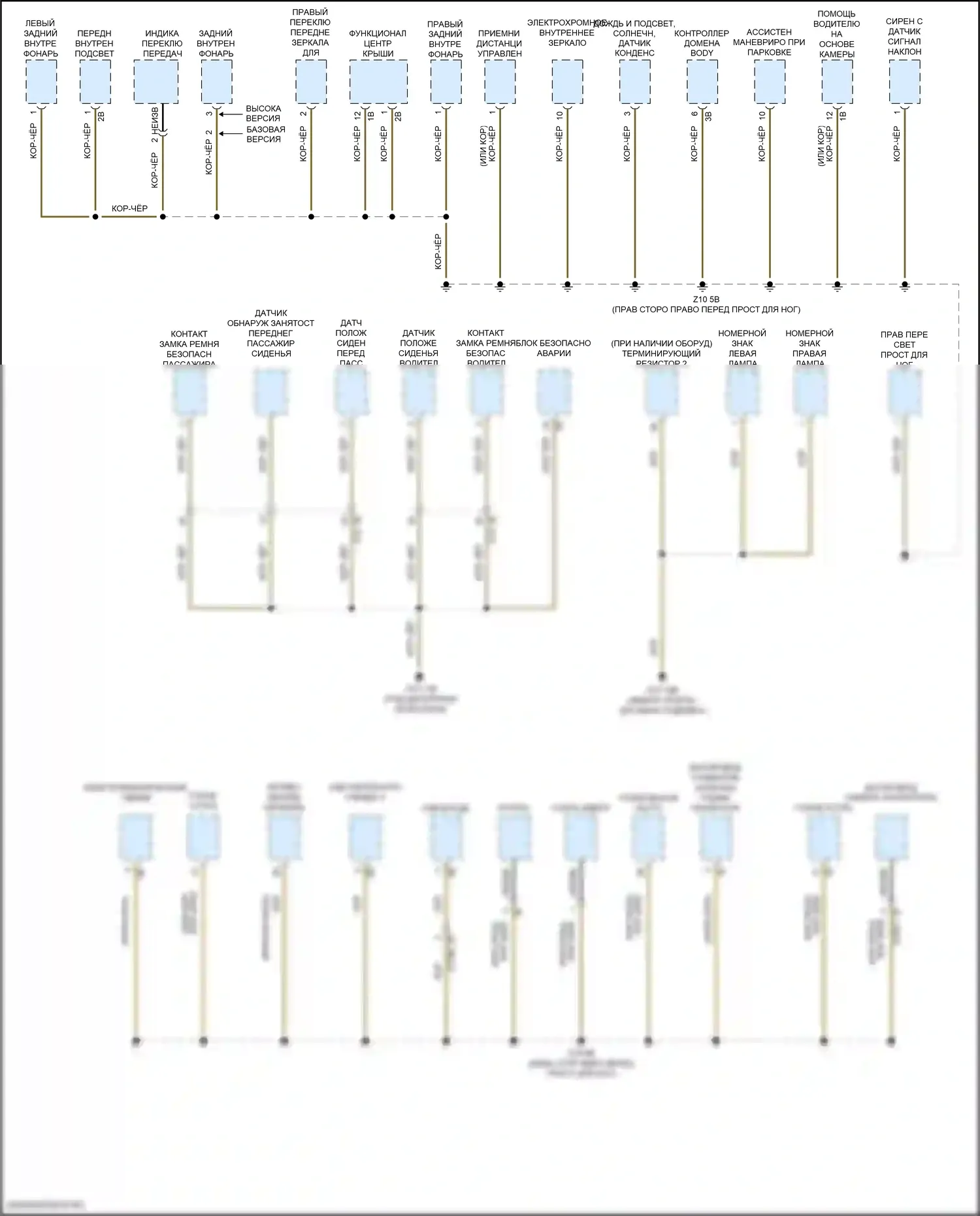 X2 BMW F39 (2017-2023): Электросхема точек подключения масс (3 из 4) 
