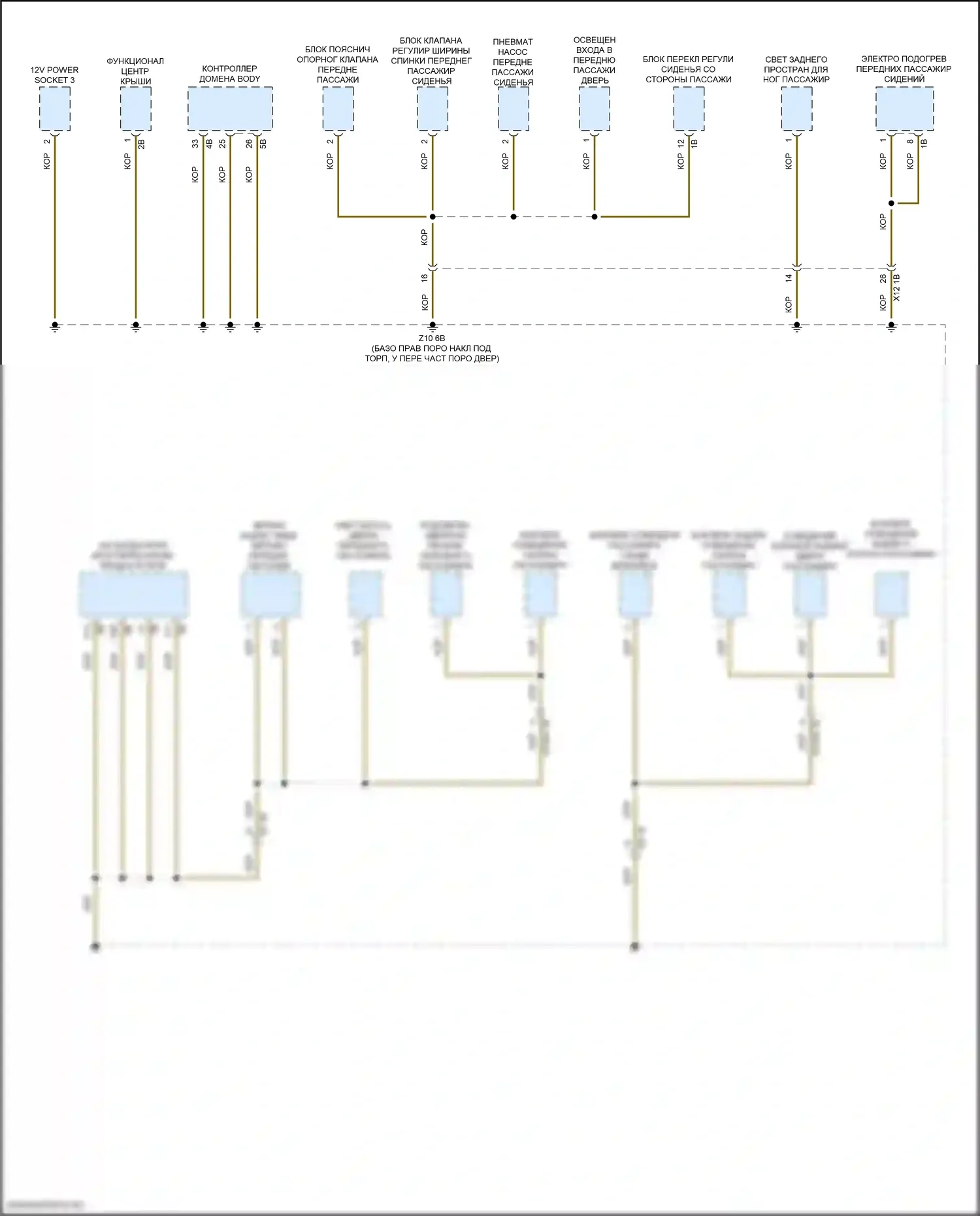 X2 BMW F39 (2017-2023): Электросхема точек подключения масс (4 из 4) 