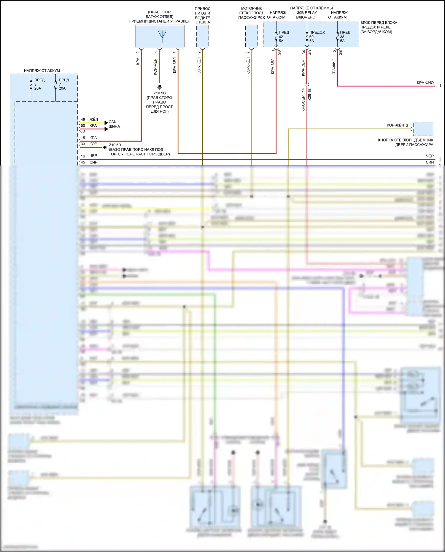 X2 BMW F39 (2017-2023): Электросхема центрального замка (1 из 2) 