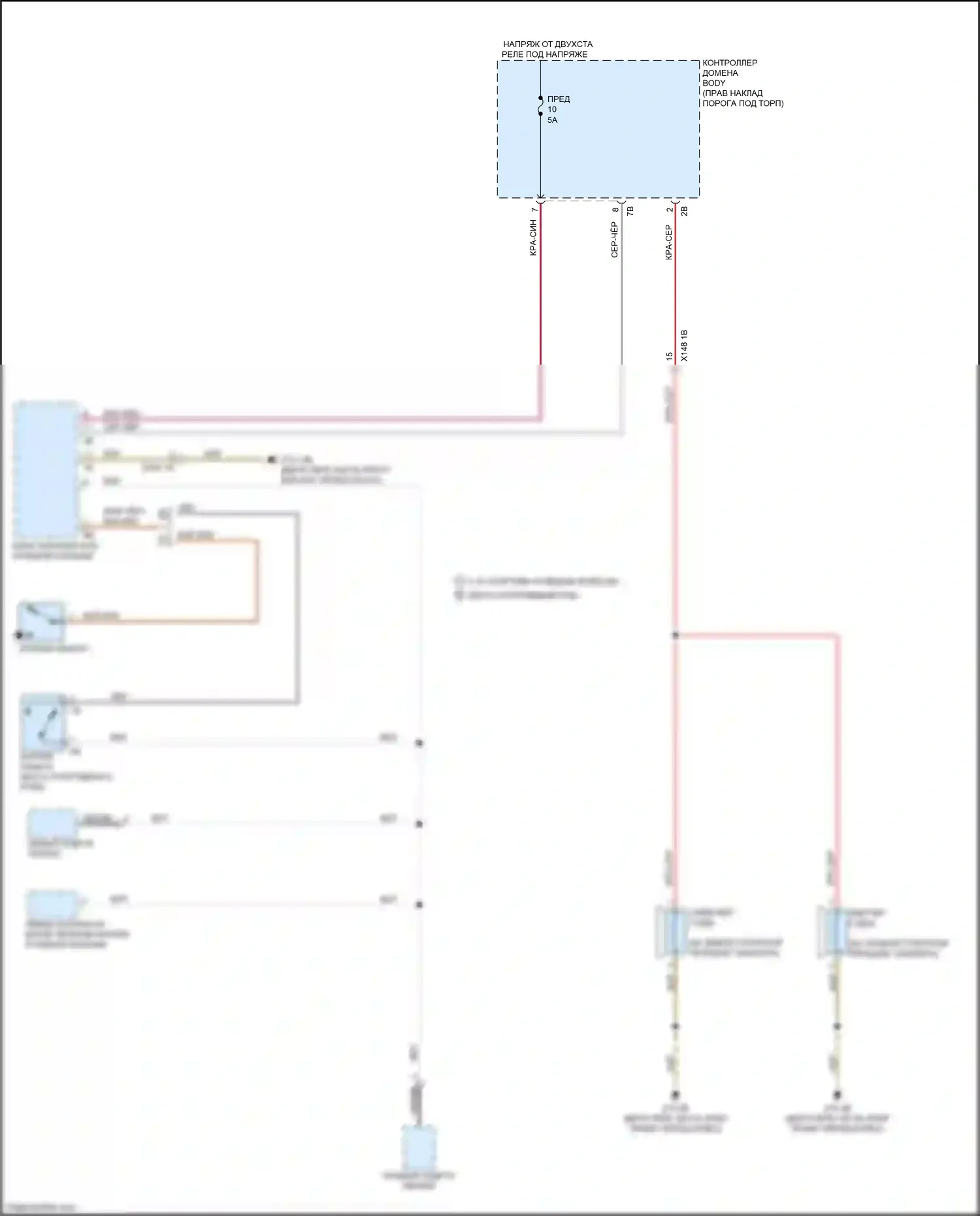 X3 M BMW F97 рестайлинг (2021-2024): Электросхема клаксона 