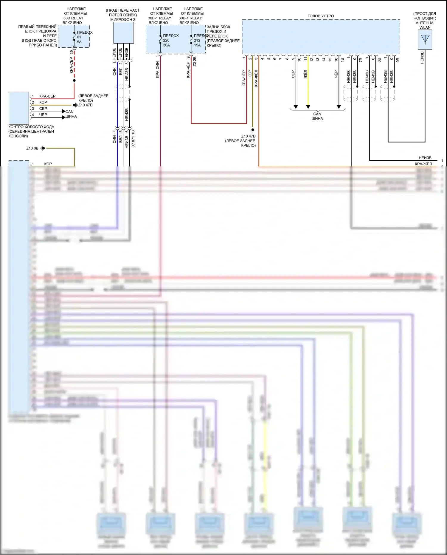 X3 M BMW F97 рестайлинг (2021-2024): Электросхема аудиоблока приемника, основание (1 из 3) 