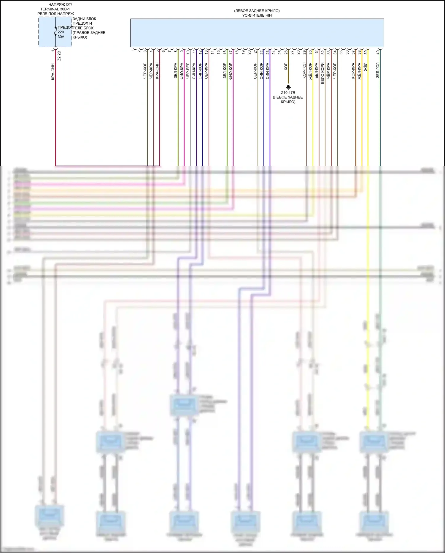 X3 M BMW F97 рестайлинг (2021-2024): Hifi электросхема магнитолы, без активного звукового оформления (3 из 5) 