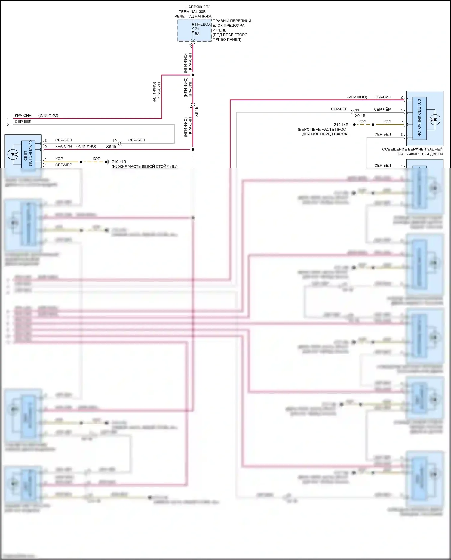 X3 M BMW F97 рестайлинг (2021-2024): Электросхема освещения салона (4 из 4) 